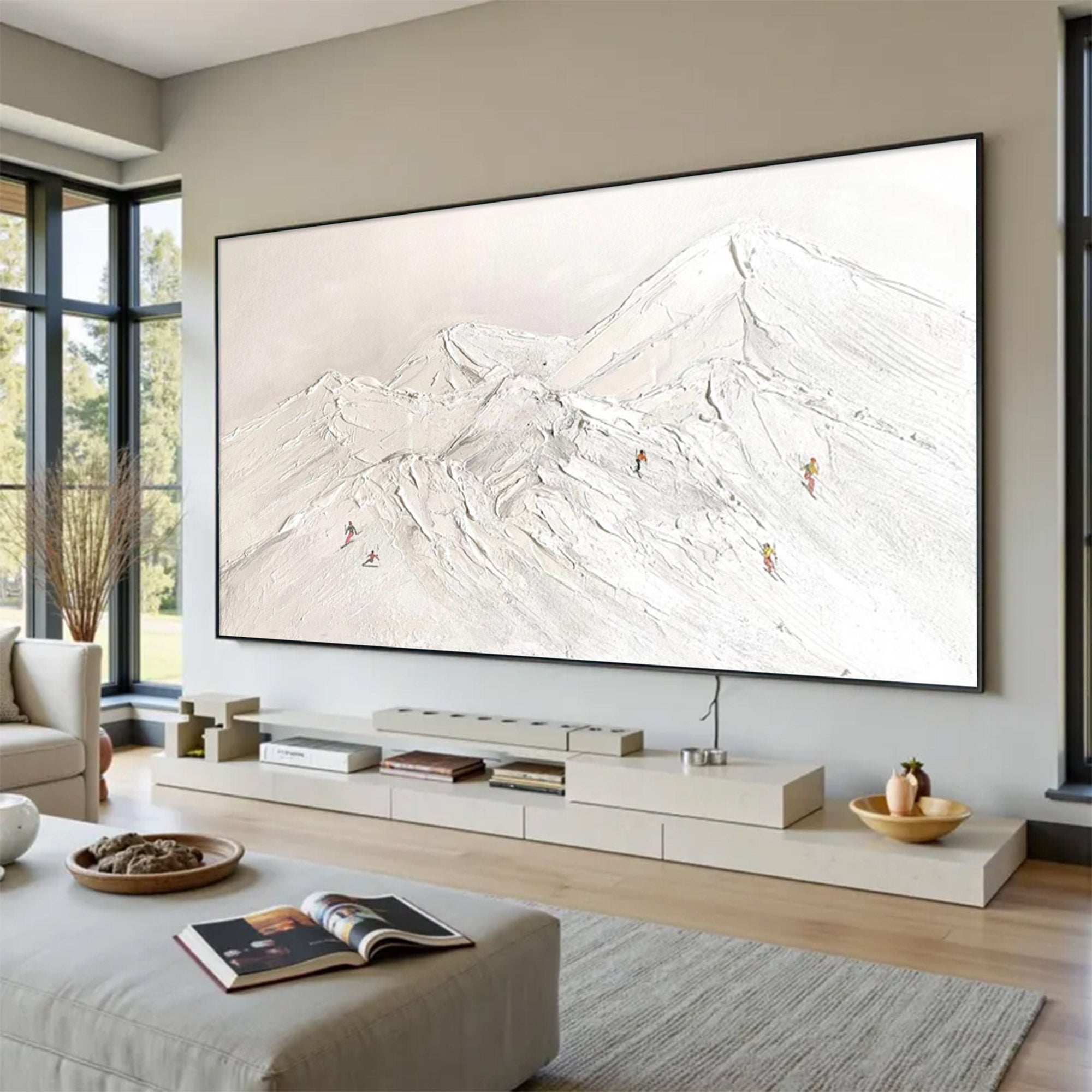 Large Abstract Monochromatic Mountain Art | ArtvistaGallery  #WGA 036