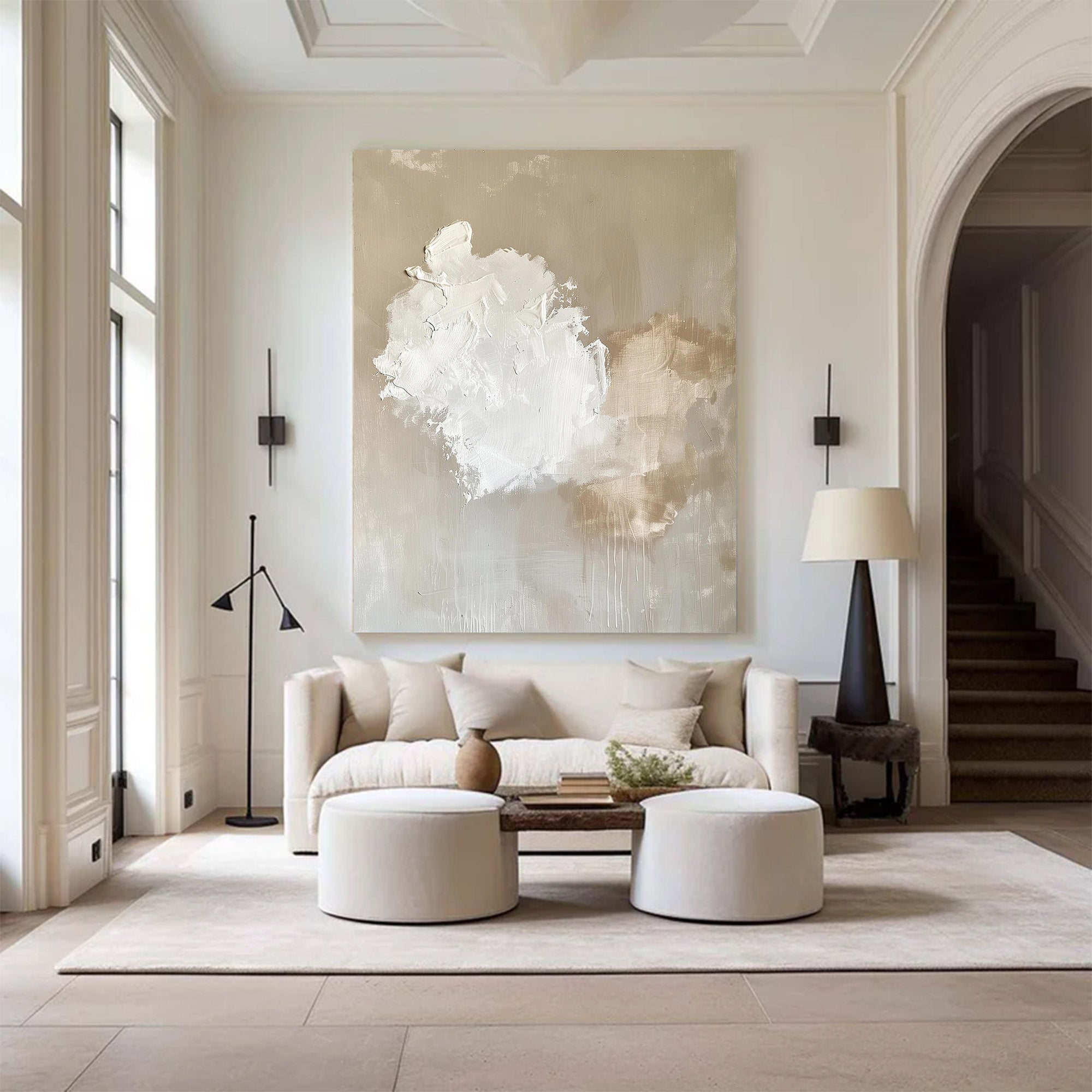 Large Abstract Minimalist Cloud Art | ArtvistaGallery  #WG 121