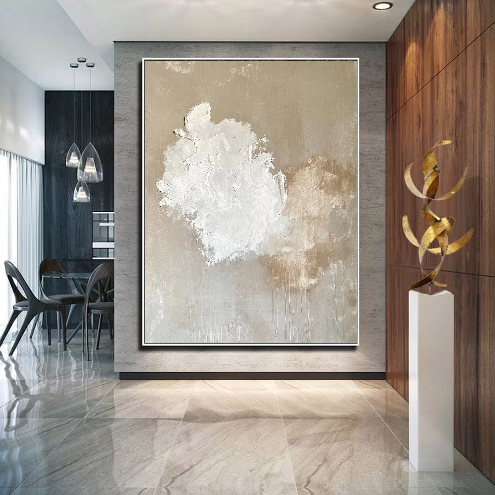 Large Abstract Minimalist Cloud Art | ArtvistaGallery  #WG 121