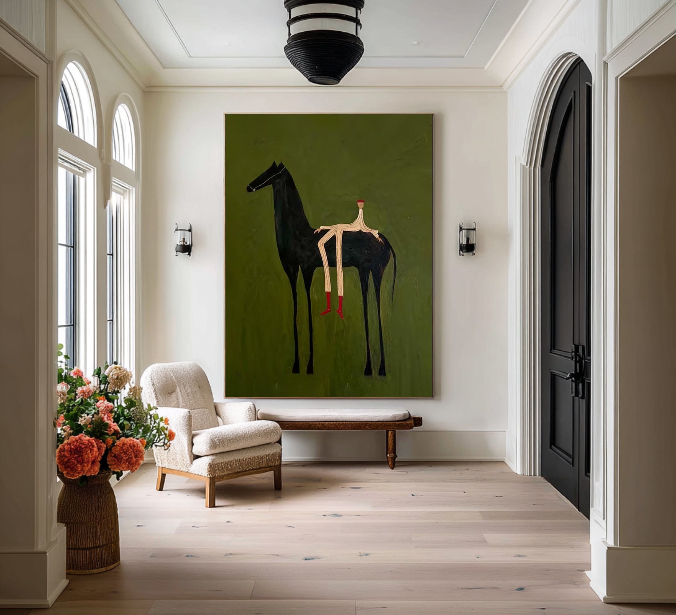 Large Surreal Horse Painting Contemporary Figurative Wall Art 