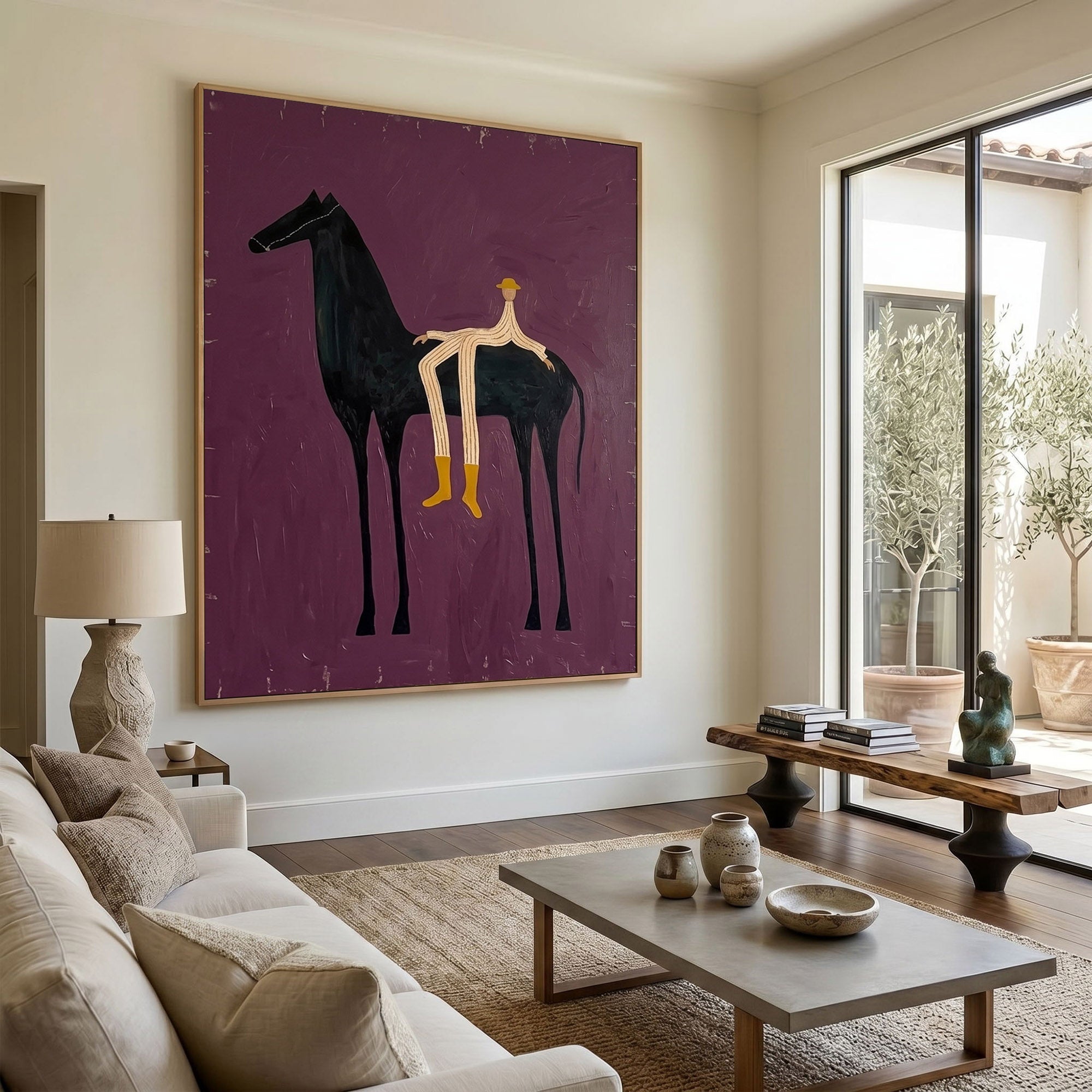 Large Cowboy Horse Wall Art Contemporary Western Figurative Painting