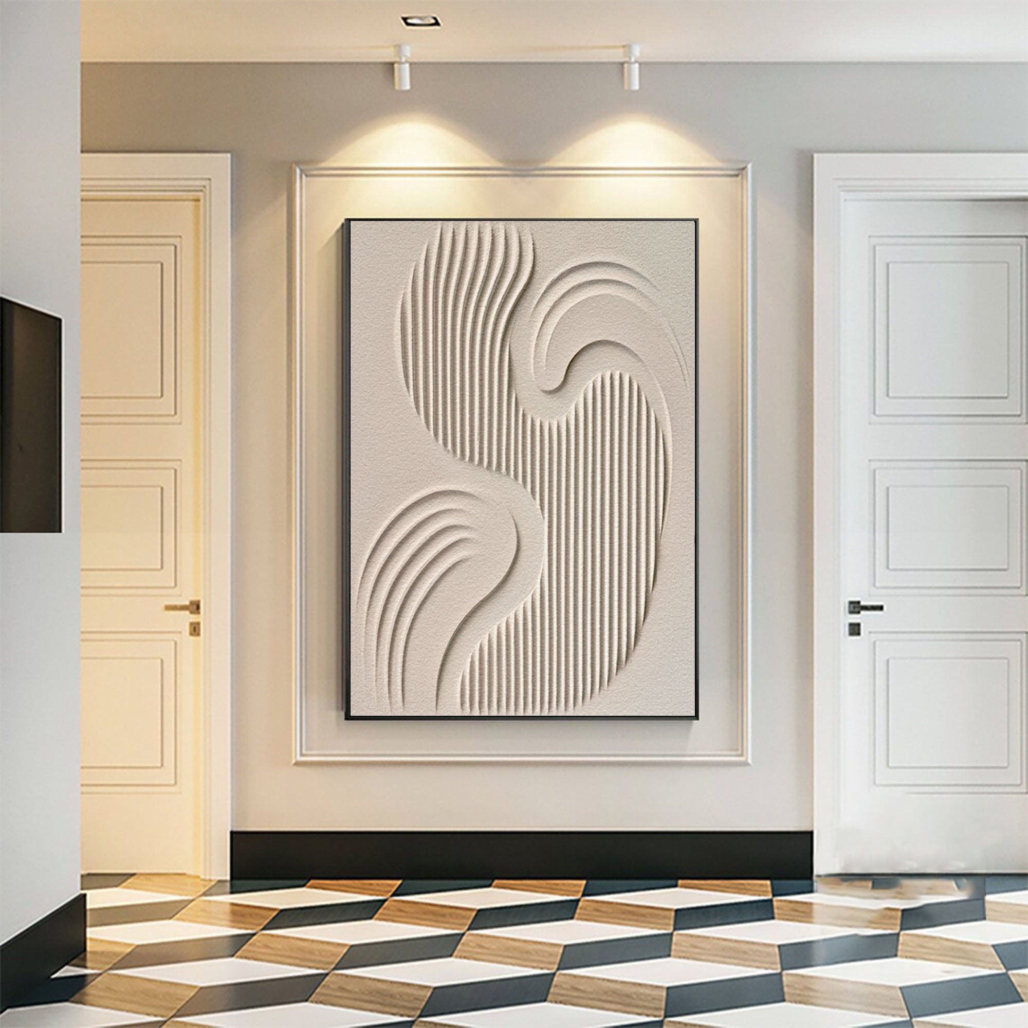 Modern Minimalist Textured Oil Painting Elegant Living Room Decor #BBM 010