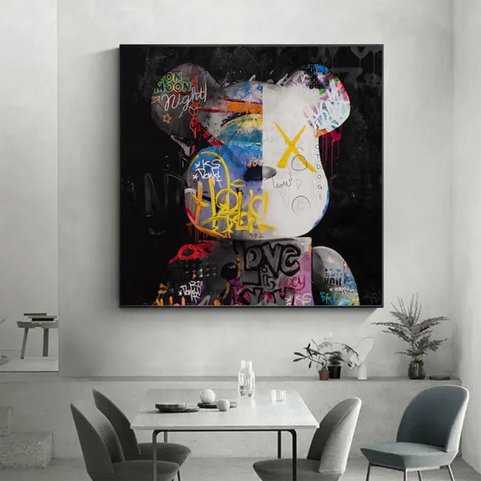 Large Modern KAWS Abstract Art | ArtvistaGallery  #WGA 027