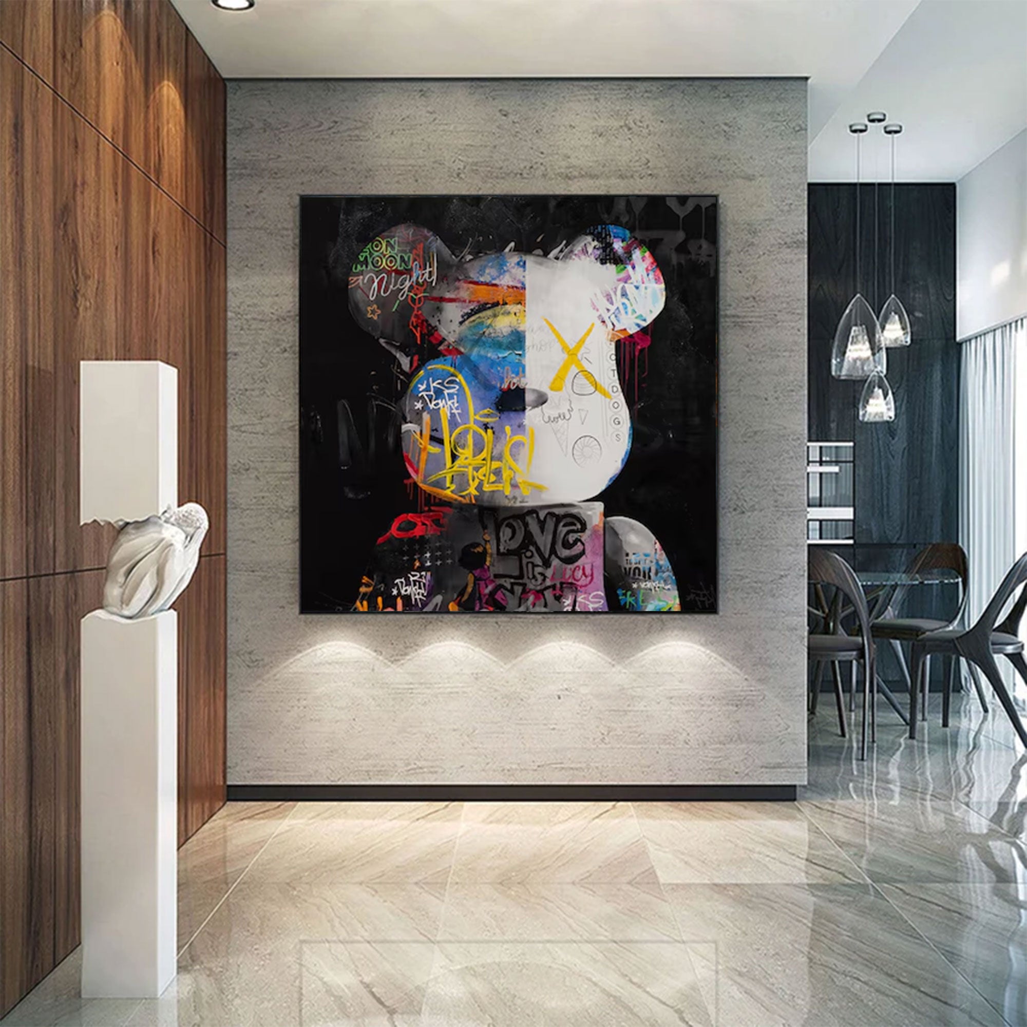 Large Modern KAWS Abstract Art | ArtvistaGallery  #WGA 027