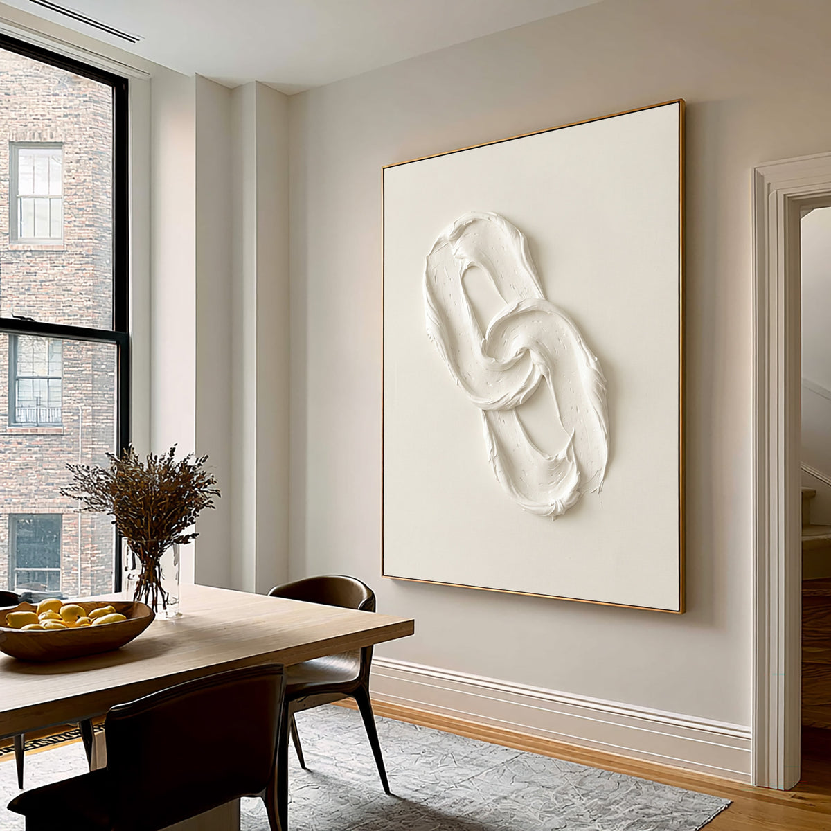 An Endless Gesture Large White Textured Abstract Wall Art Sculptural Relief Contemporary Minimalist Artwork