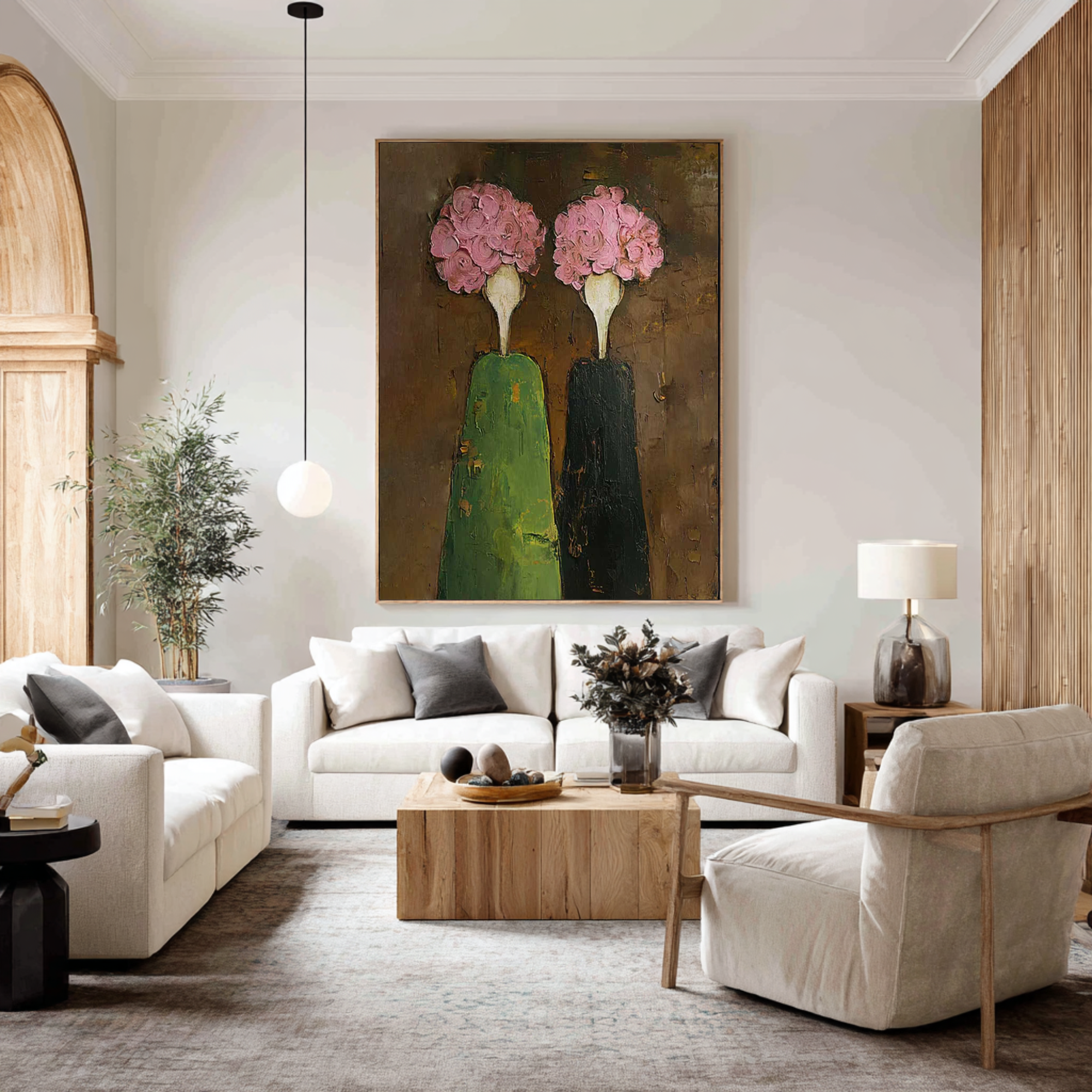 Large Contemporary Figurative Oil Painting – Statement Canvas Art for Entryway Decor #WAB 043