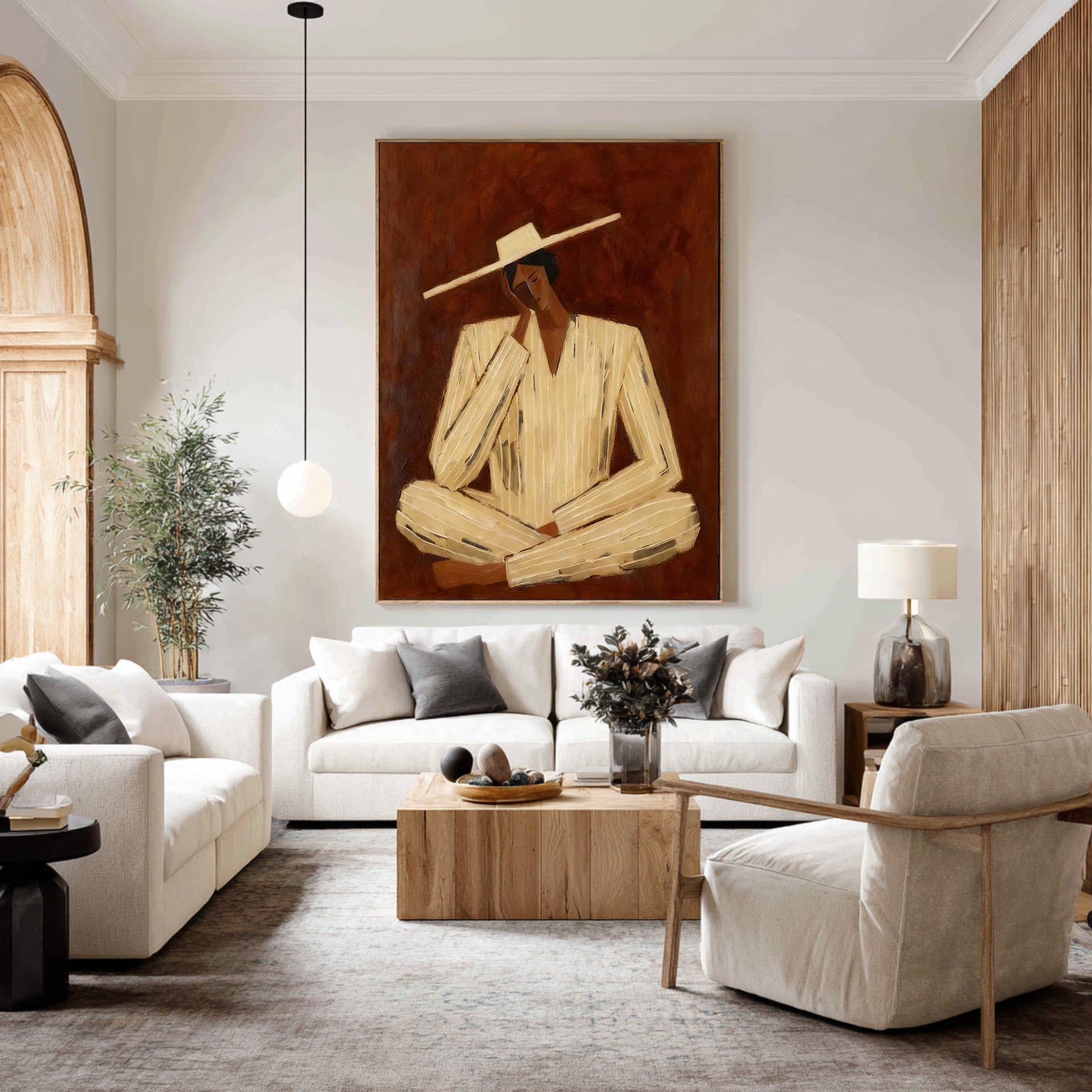 Large Contemporary Figurative Wall Art Modern Portrait Canvas Painting  
