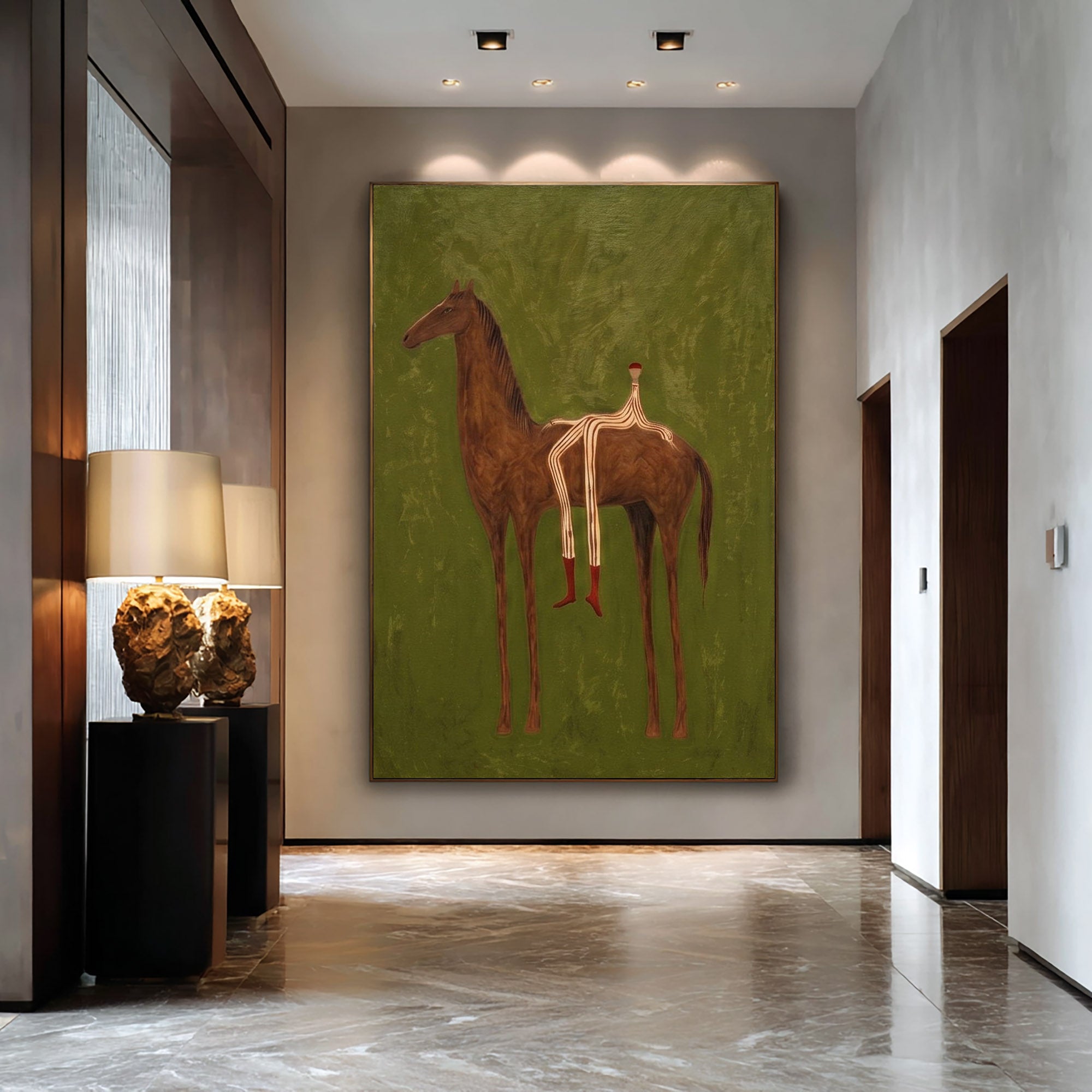 Large Cowboy Horse Wall Art Contemporary Western Figurative Painting