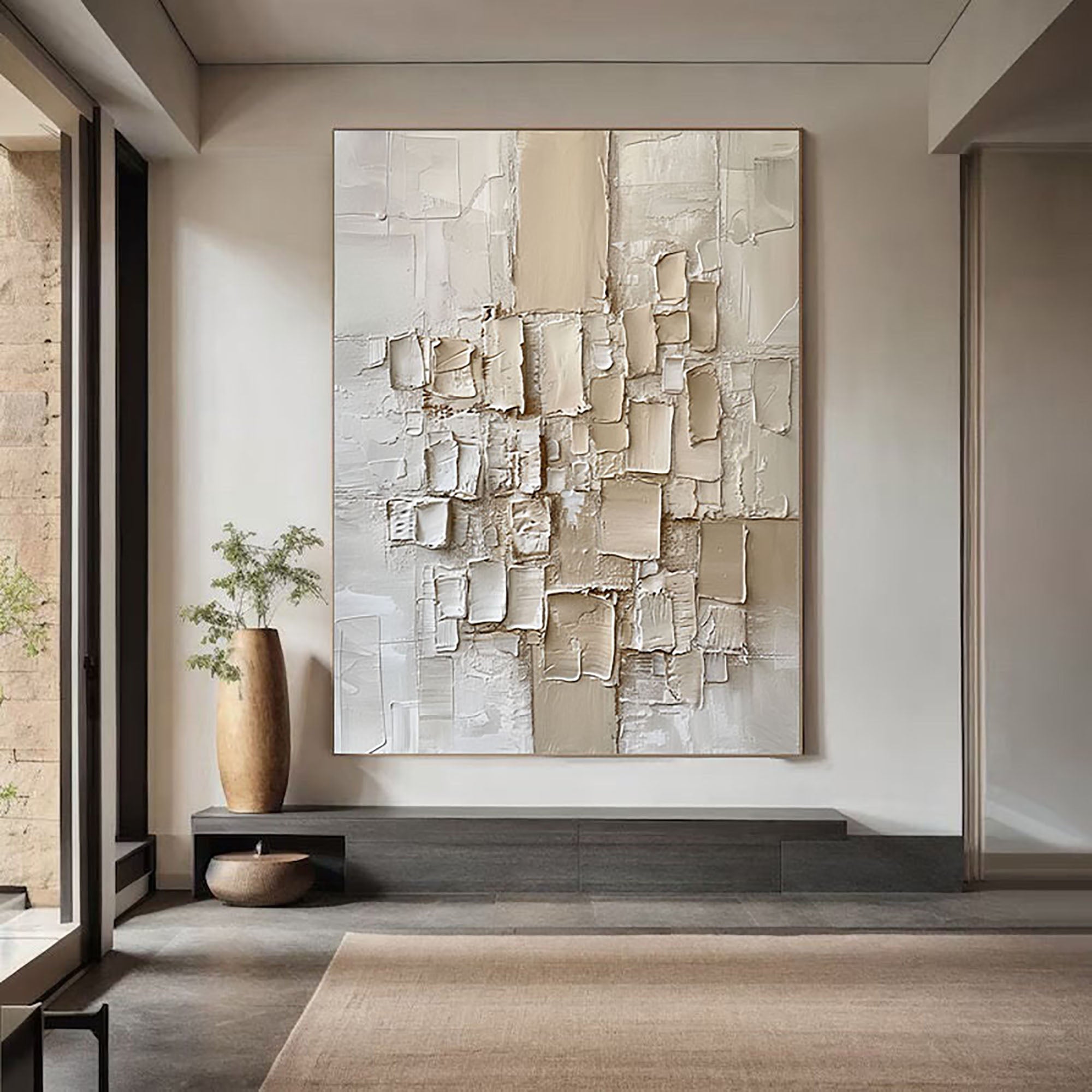 Abstract Textured Wall Art In Neutral Tones BBM 021 Abstract Textured Wall Art In Neutral Tones BBM 021
