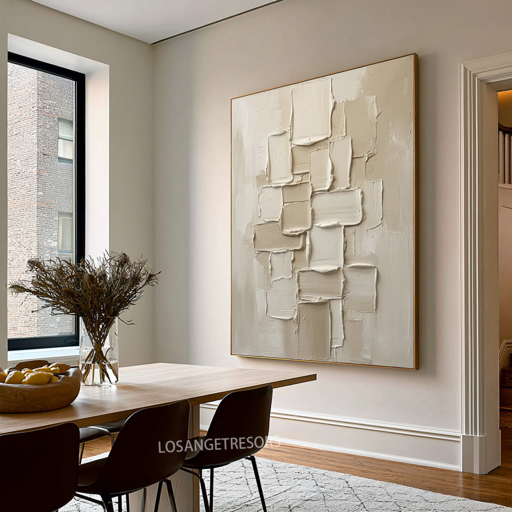 Fragments Of White Silence Large White Abstract Wall Art Textured Contemporary Painting Minimalist Luxury Decor