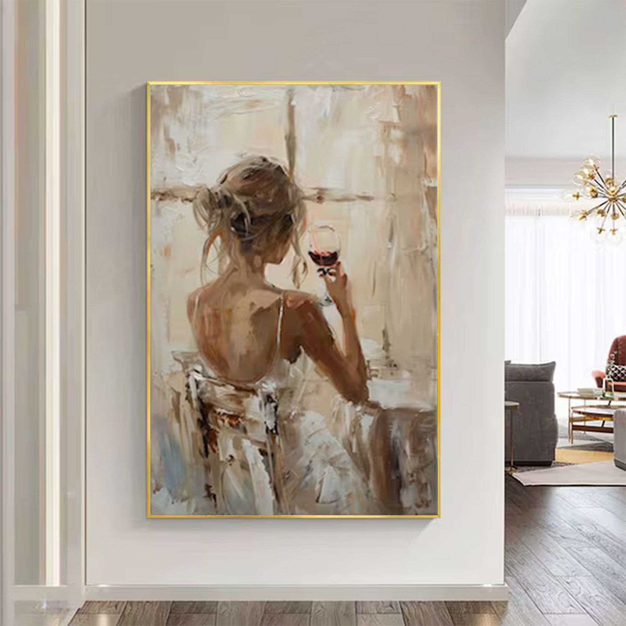 Large Figurative Woman With Wine | ArtvistaGallery  #WGA 005