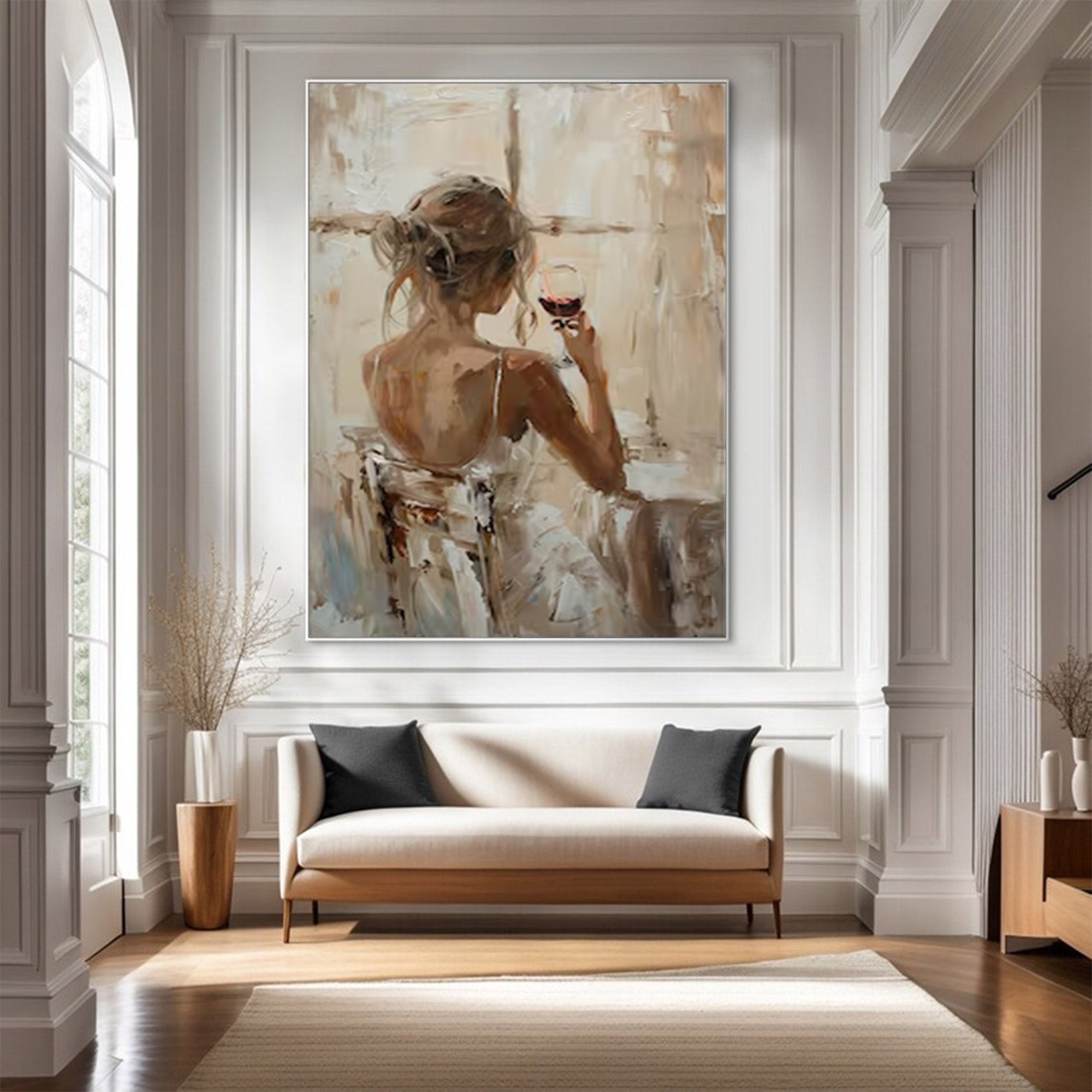 Large Figurative Woman With Wine | ArtvistaGallery  #WGA 005