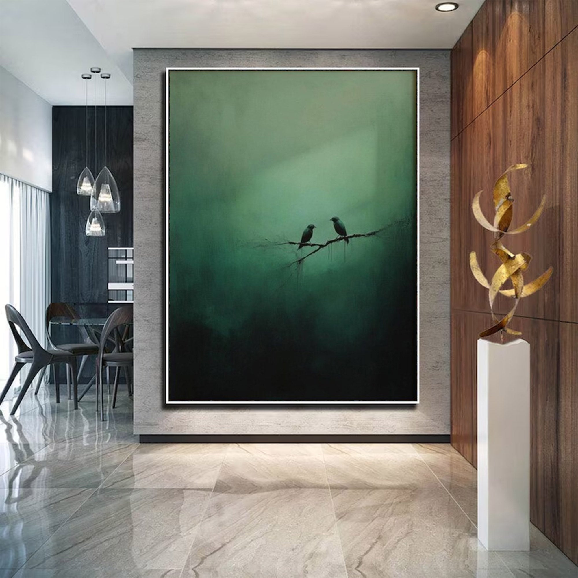Large Green Water Swimmers Art | ArtvistaGallery  #WG 099