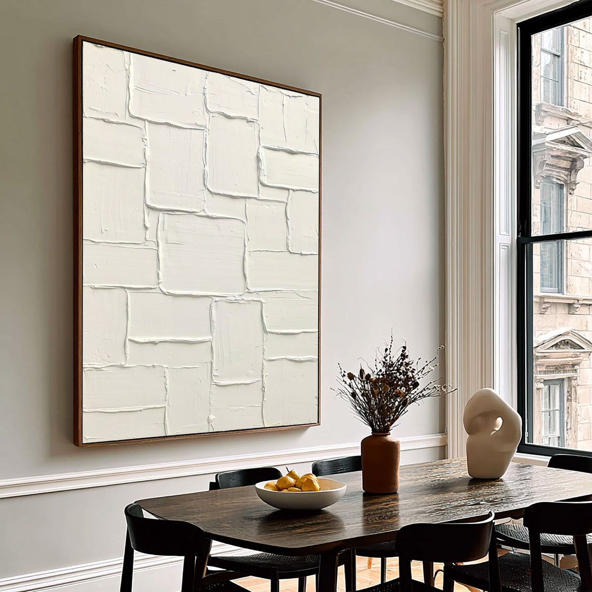Fragments Of A White Wall Large Textured Abstract Art White Relief Painting Modern Minimalist Interior Decor