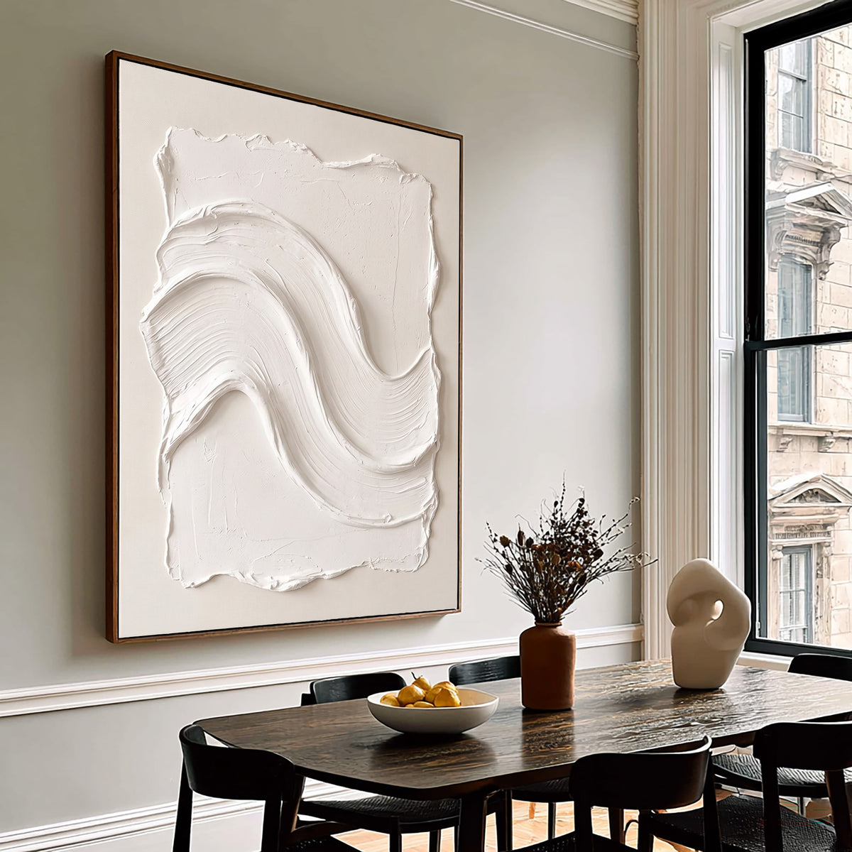 Large Organic Modern Textured Wall Art Abstract Oil Painting Sculptural Minimalist Artwork Neutral Luxury Home Decor