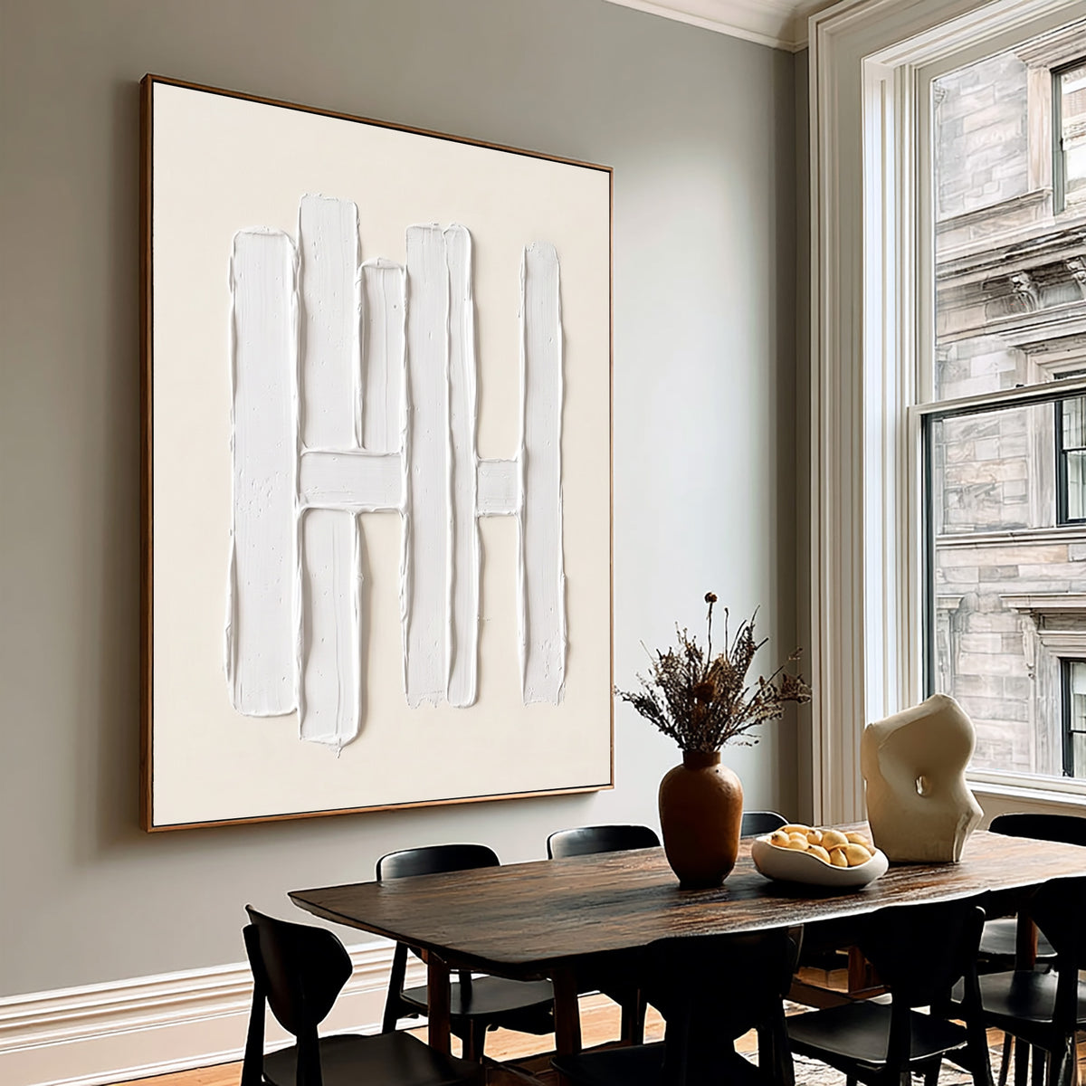 Portal Of Light And Form Large White Abstract Textured Wall Art Sculptural Relief Modern Architectural Artwork
