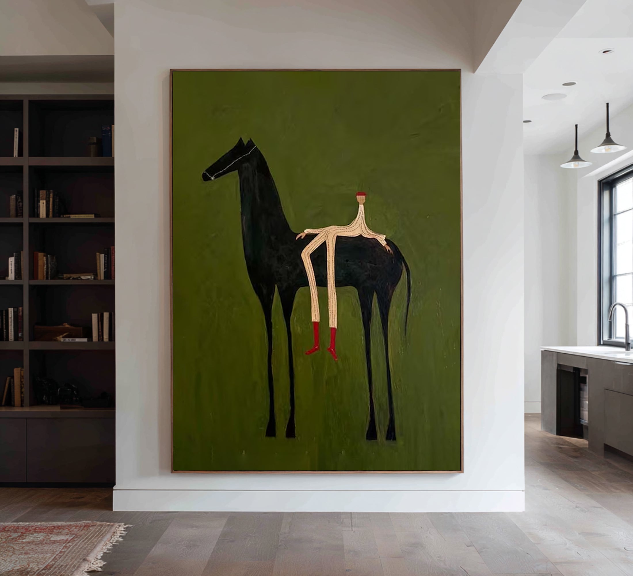Large Surreal Horse Painting Contemporary Figurative Wall Art 
