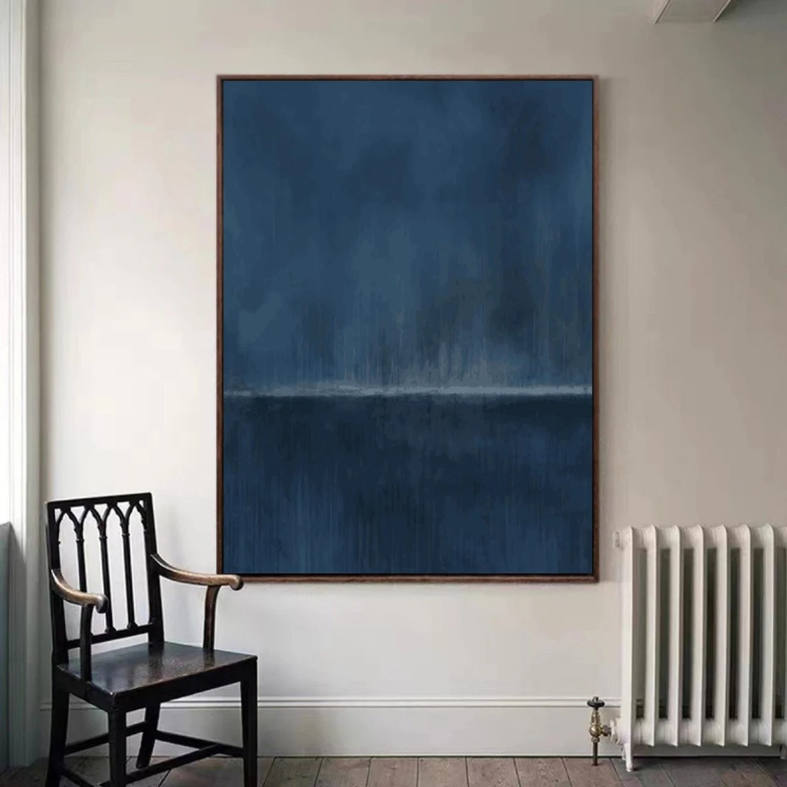 Deep Blue Gradient Minimalist Art, Contemporary Wall Painting #BGA 076