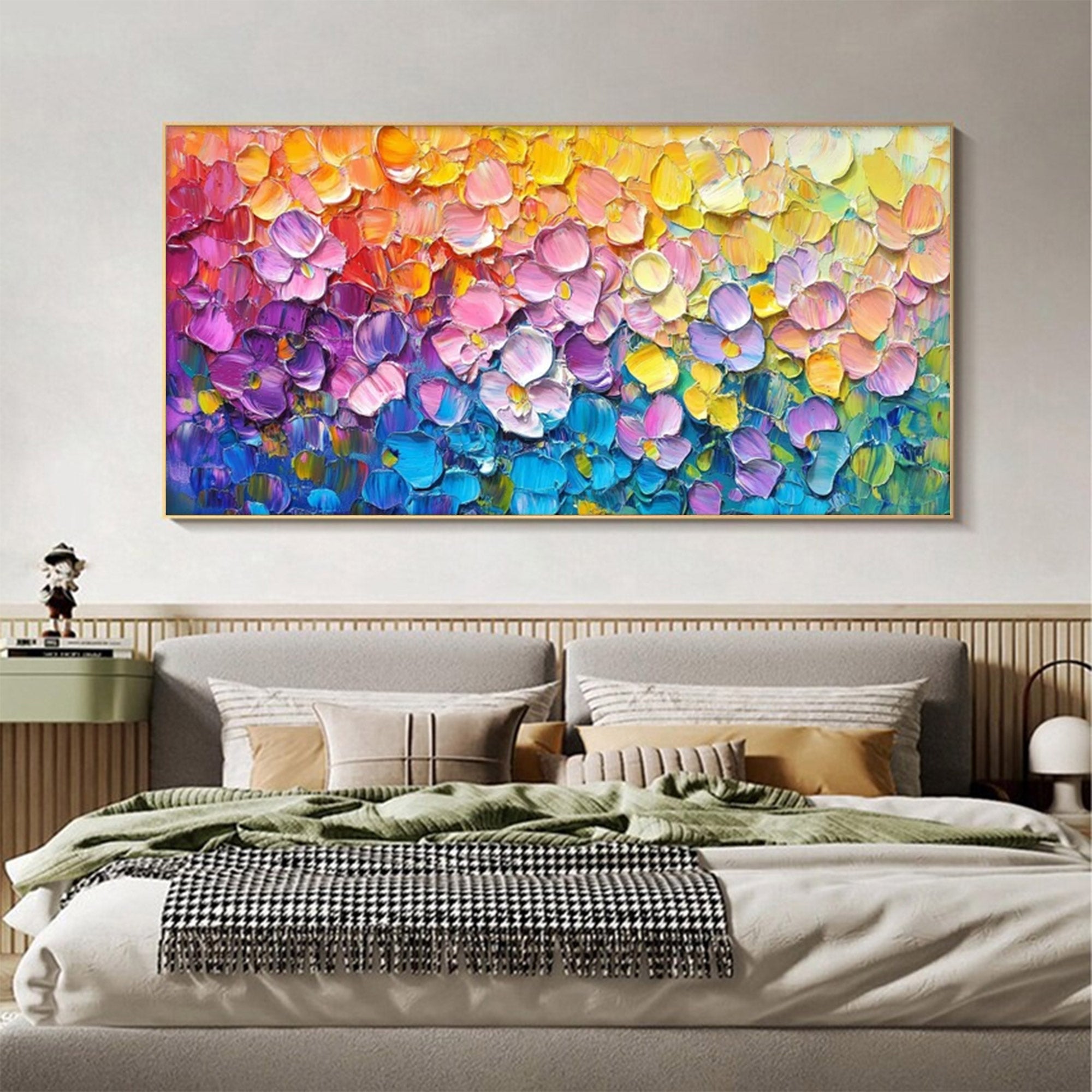 Large Modern Textured Floral Field Art | ArtvistaGallery  #WGA 039