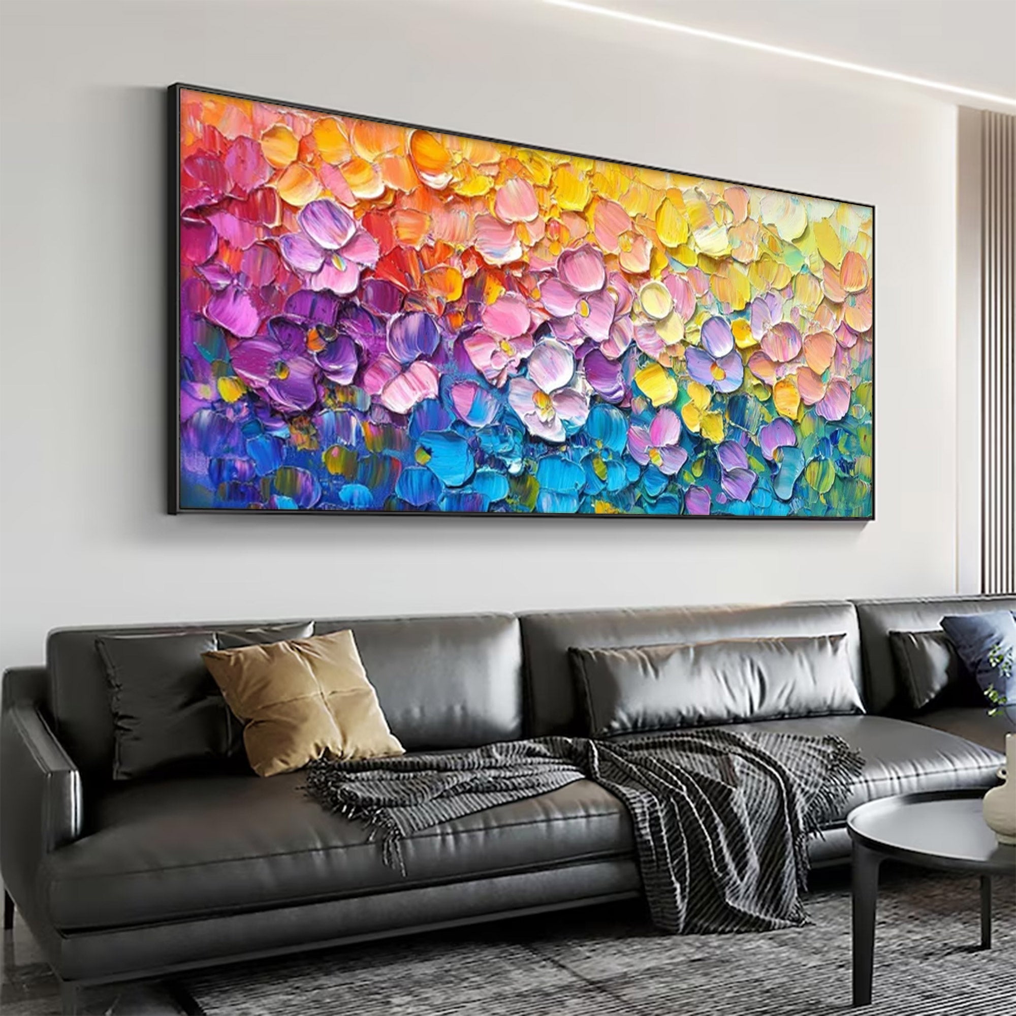 Large Modern Textured Floral Field Art | ArtvistaGallery  #WGA 039