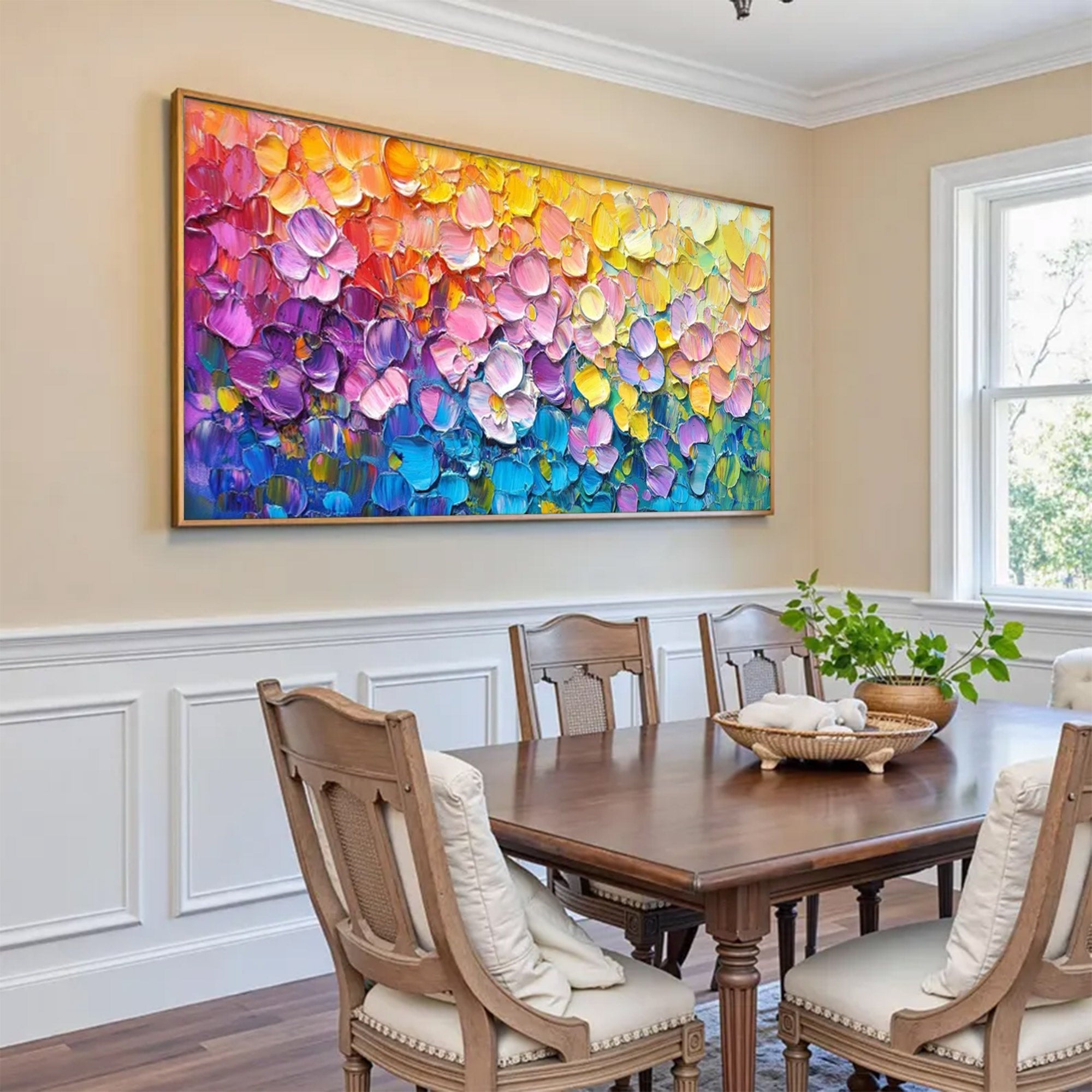 Large Modern Textured Floral Field Art | ArtvistaGallery  #WGA 039