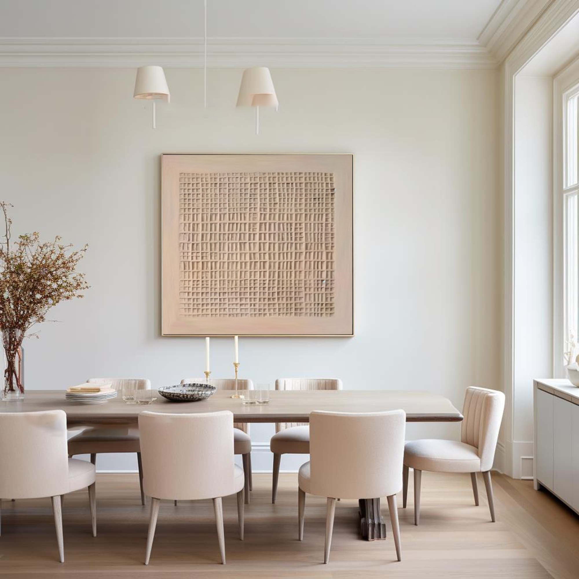 Beige & Brown Abstract Painting #LL 020