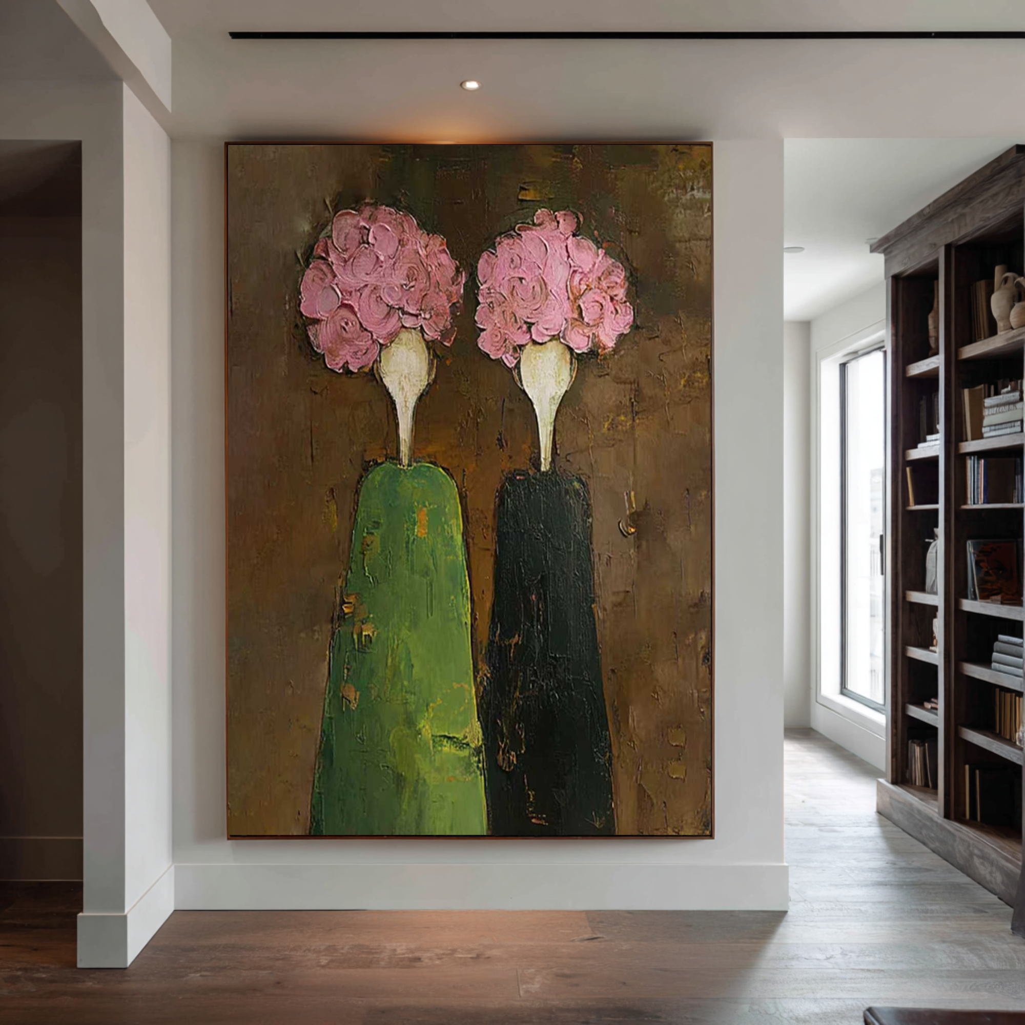 Large Contemporary Figurative Oil Painting – Statement Canvas Art for Entryway Decor #WAB 043