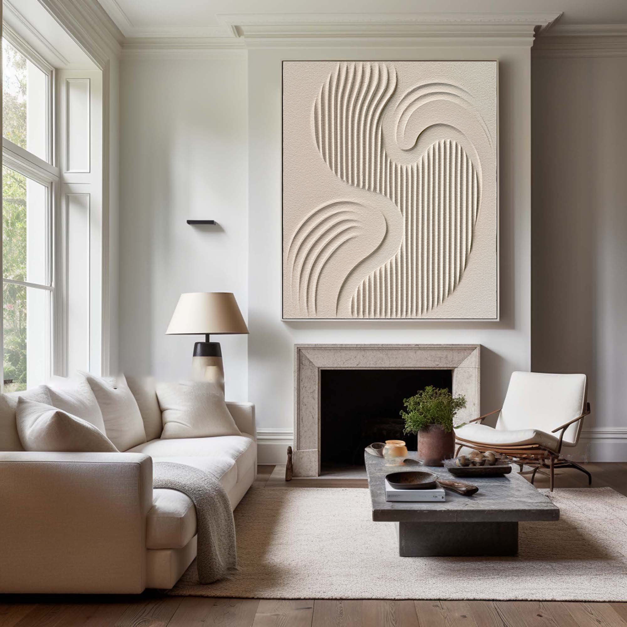 Modern Minimalist Textured Oil Painting Elegant Living Room Decor #BBM 010