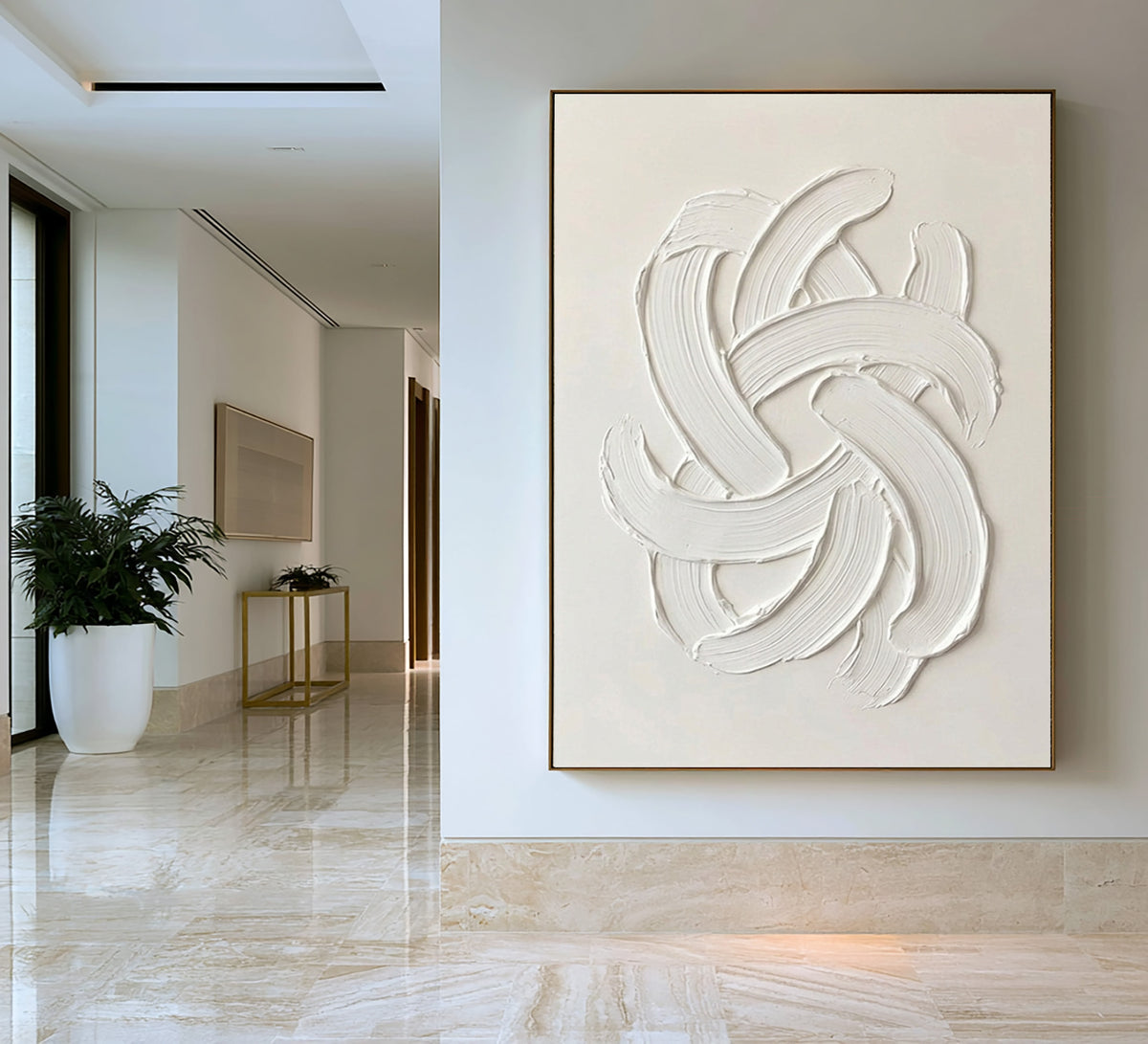 Large Minimal Textured Abstract Wall Art Hand Painted Oil Painting Contemporary Sculpture Inspired Artwork Modern Luxury Home Decor