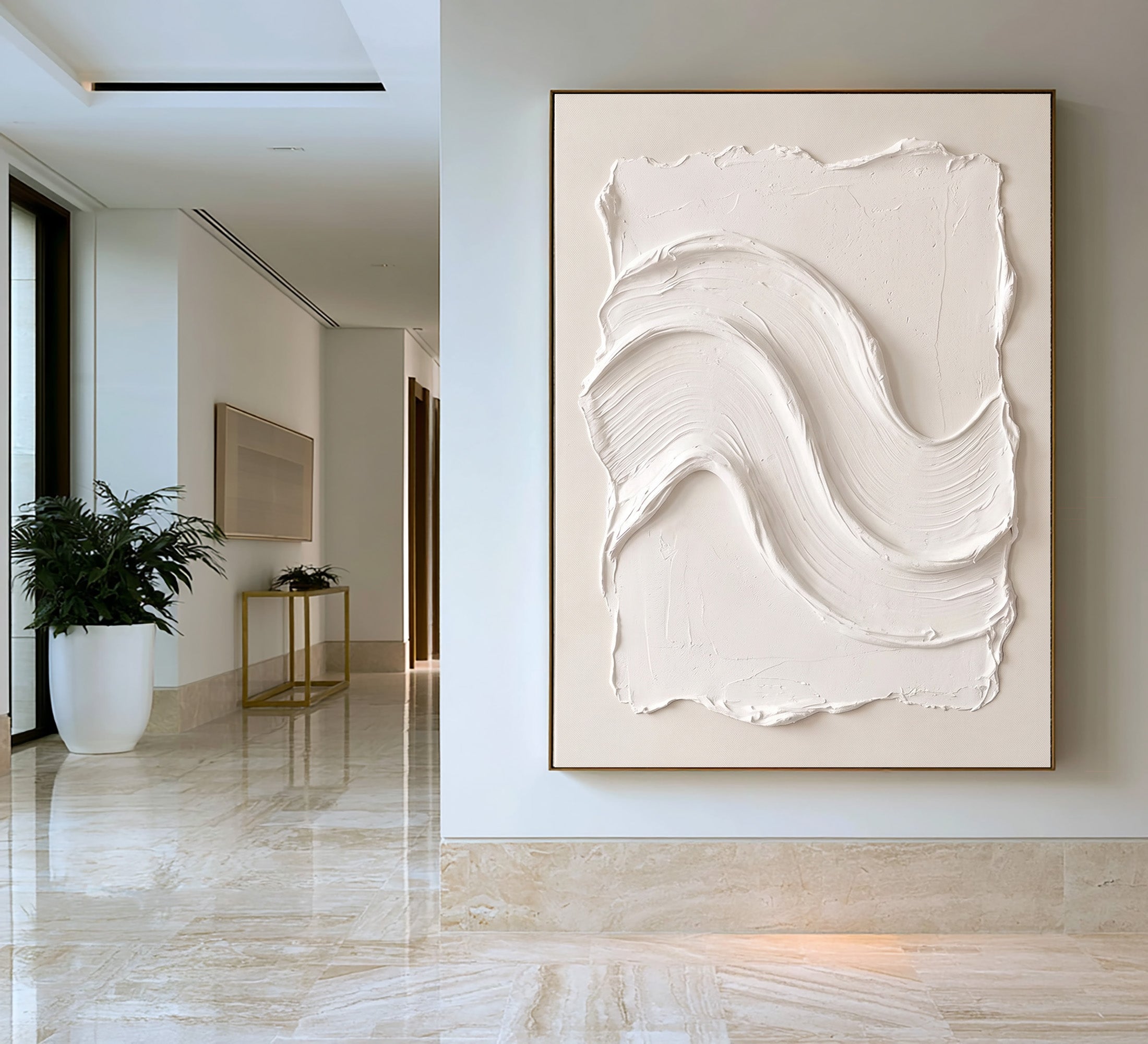 Large Organic Modern Textured Wall Art Abstract Oil Painting Sculptural Minimalist Artwork Neutral Luxury Home Decor