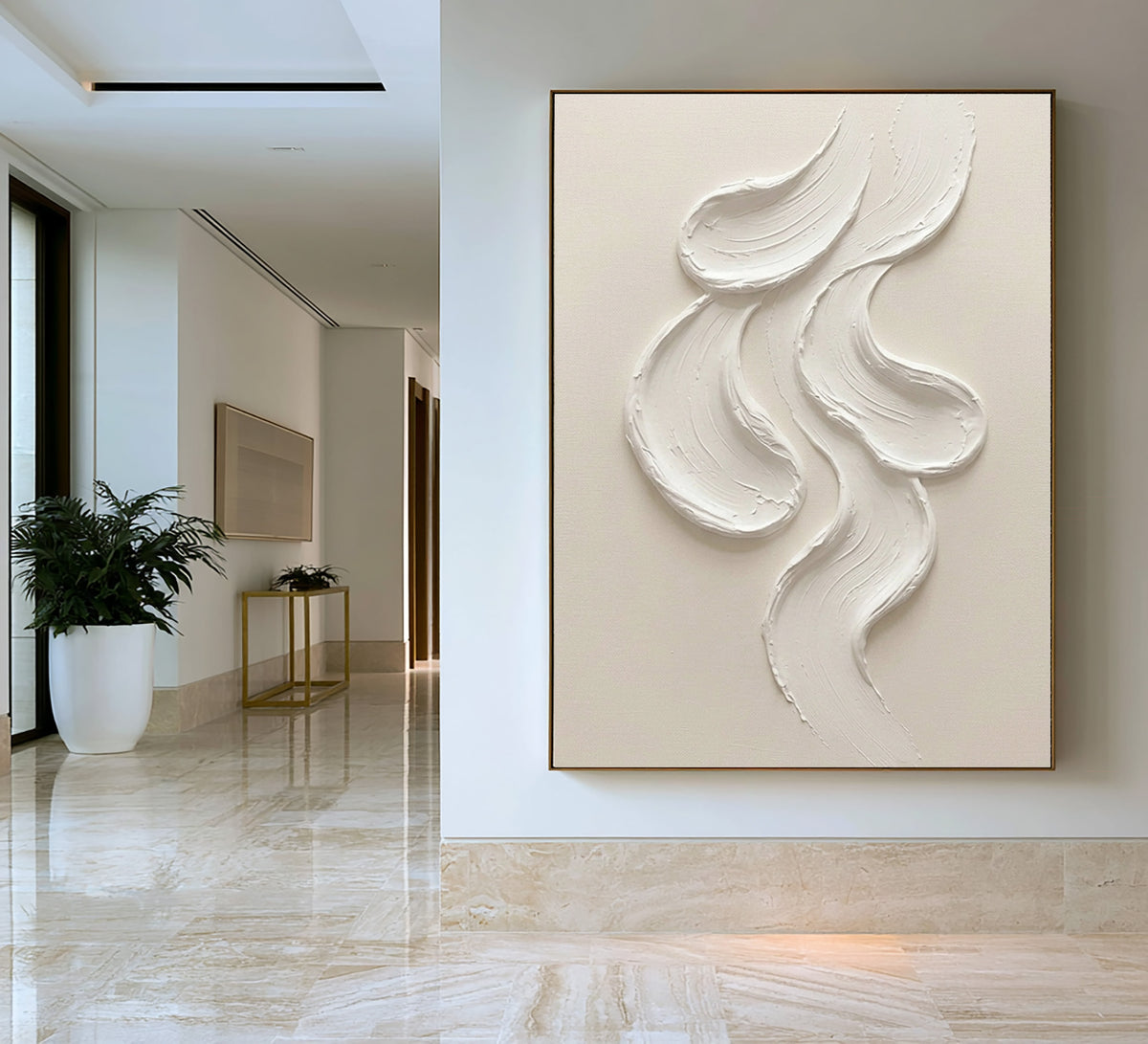 Large Modern Coastal Ocean Wall Art Textured Wave Oil Painting Seascape Cowboy Cowgirl Inspired Vintage Americana Artwork Contemporary Home Decor