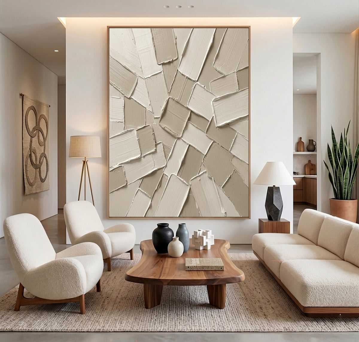 Fragments Gather At The Center Large Textured Abstract Wall Art Sculptural Relief Painting Modern Interior Decor