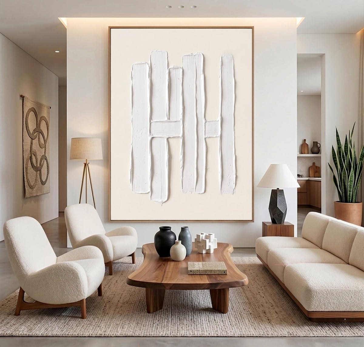 Portal Of Light And Form Large White Abstract Textured Wall Art Sculptural Relief Modern Architectural Artwork
