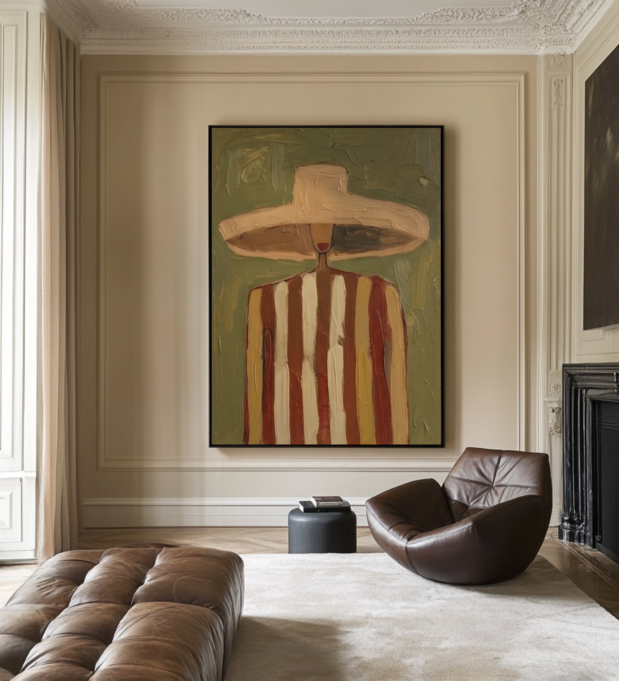 Large Abstract Fashion Portrait Painting Contemporary Figurative Wall Art