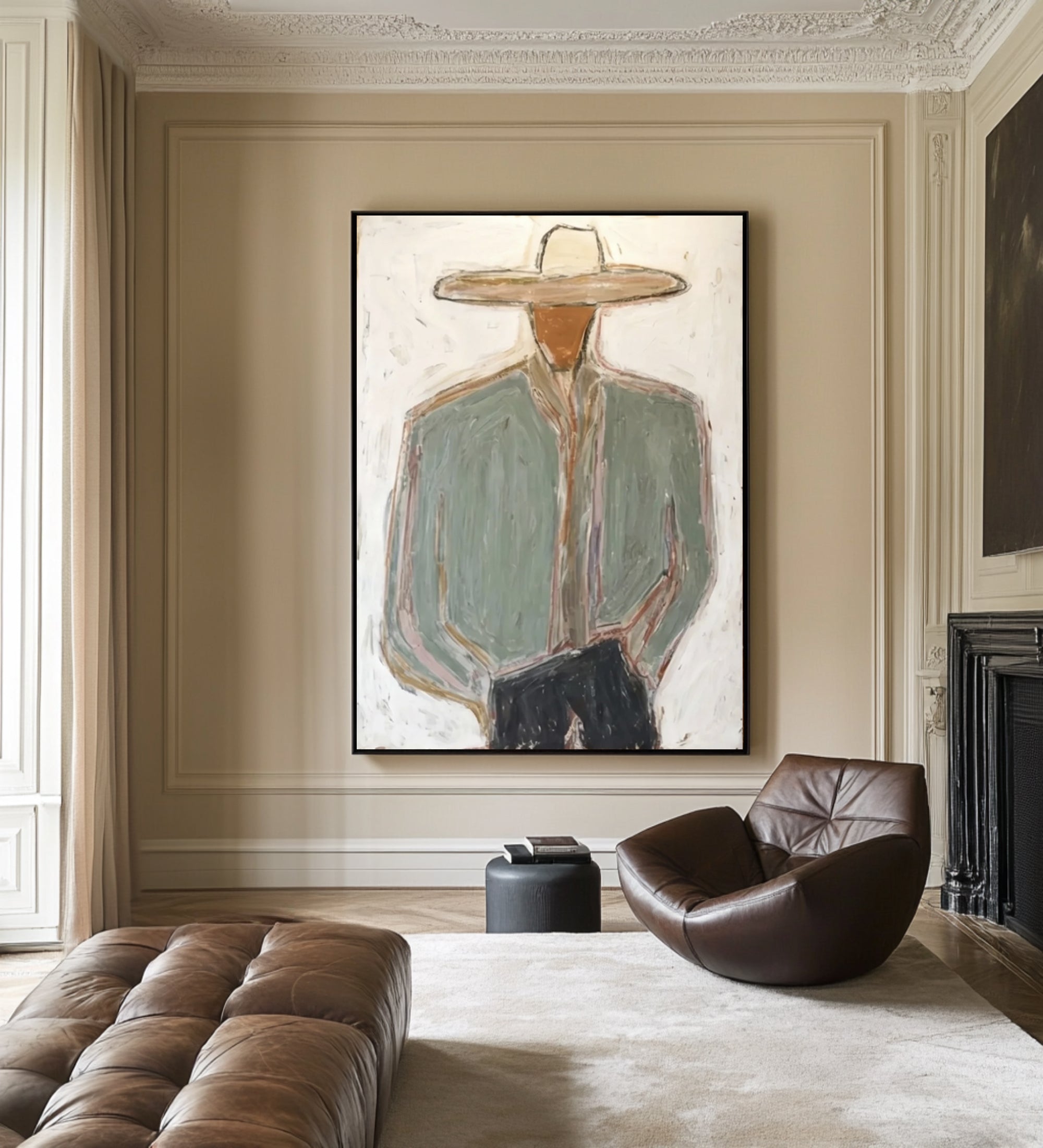 Oversized Modern Cowboy Canvas Art Contemporary Western Painting