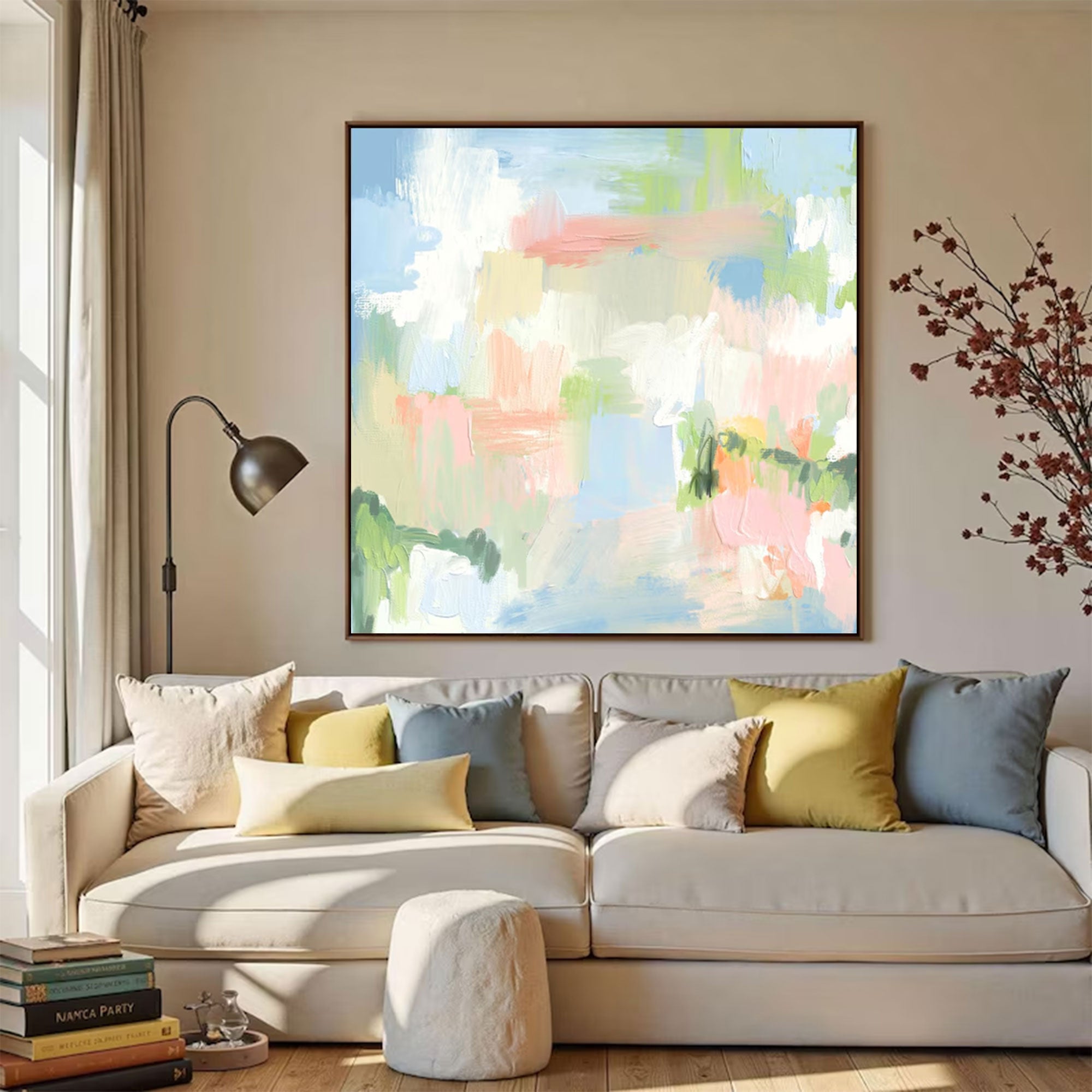 Large Modern Textured Spring Art | ArtvistaGallery  #WGA 030