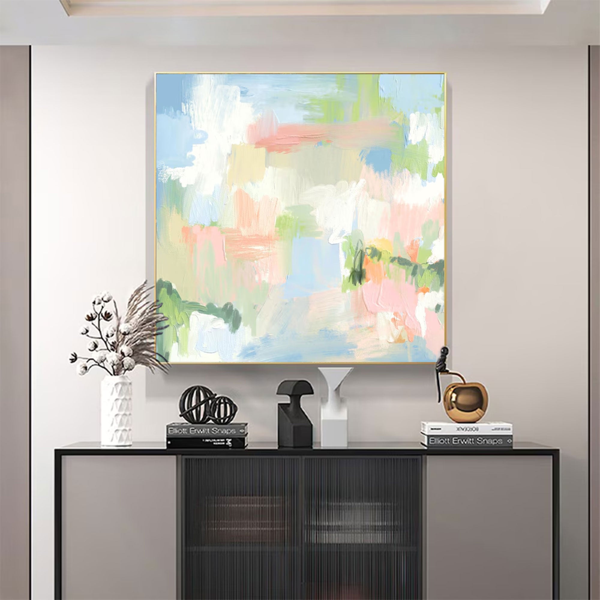 Large Modern Textured Spring Art | ArtvistaGallery  #WGA 030