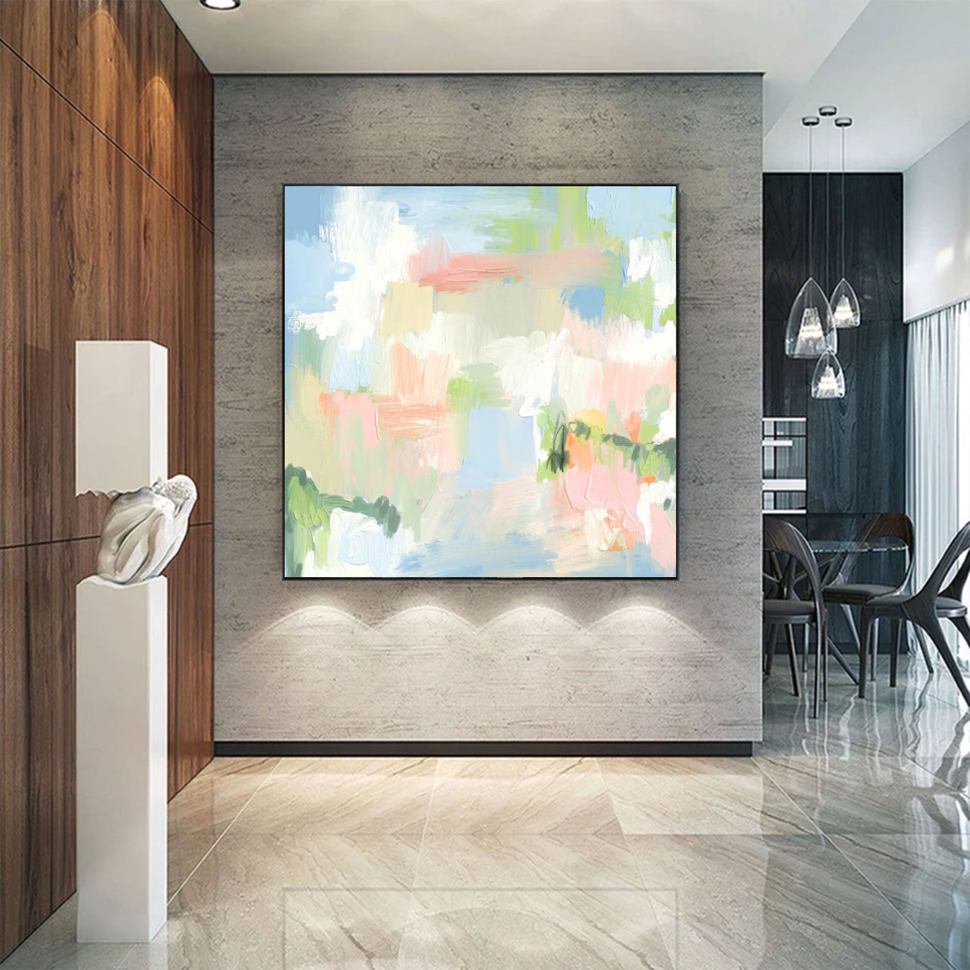 Large Modern Textured Spring Art | ArtvistaGallery  #WGA 030