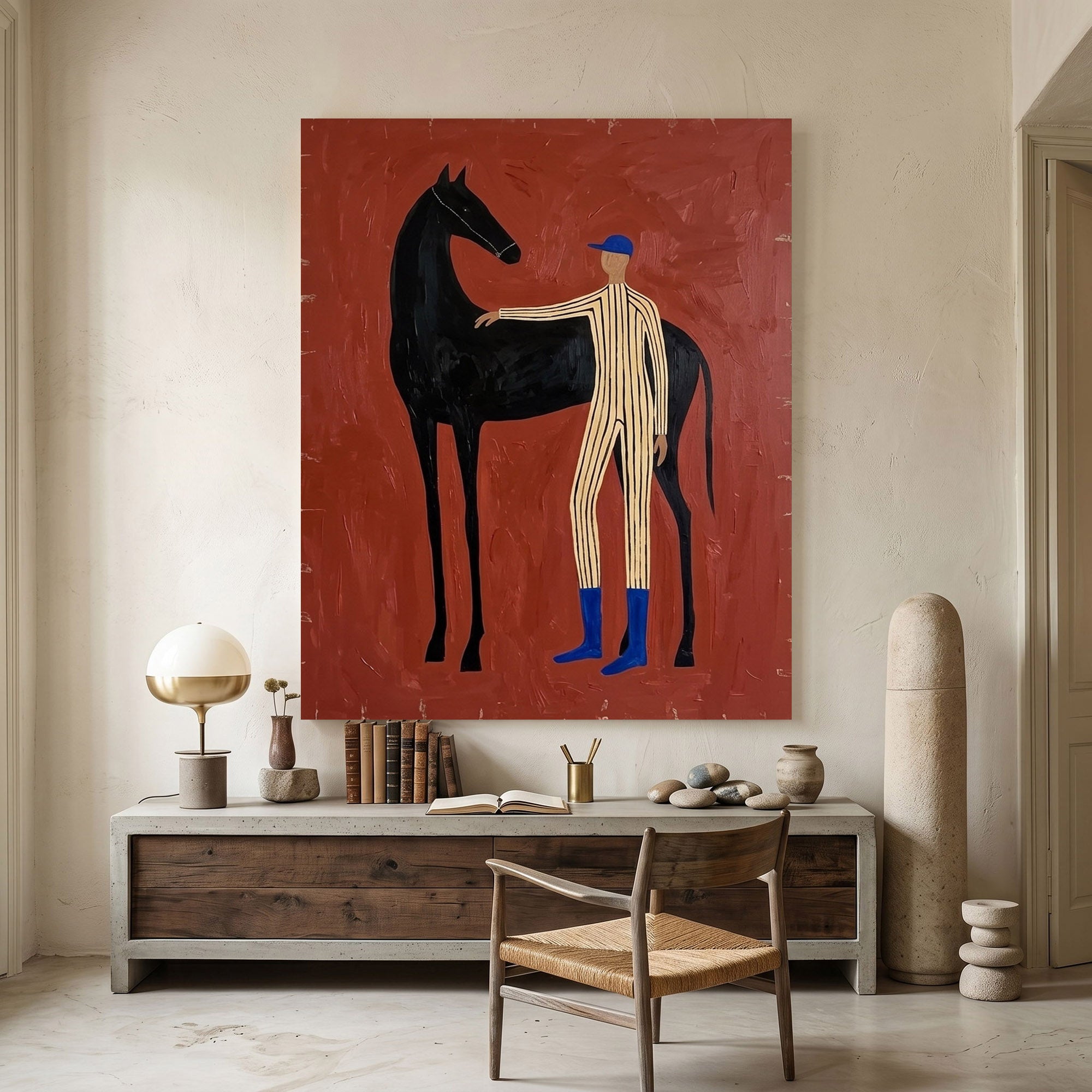Large Cowboy Horse Wall Art Contemporary Western Figurative Painting