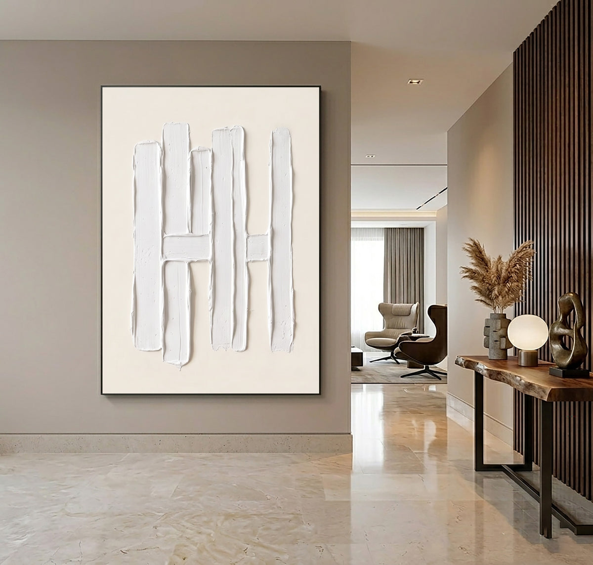 Portal Of Light And Form Large White Abstract Textured Wall Art Sculptural Relief Modern Architectural Artwork