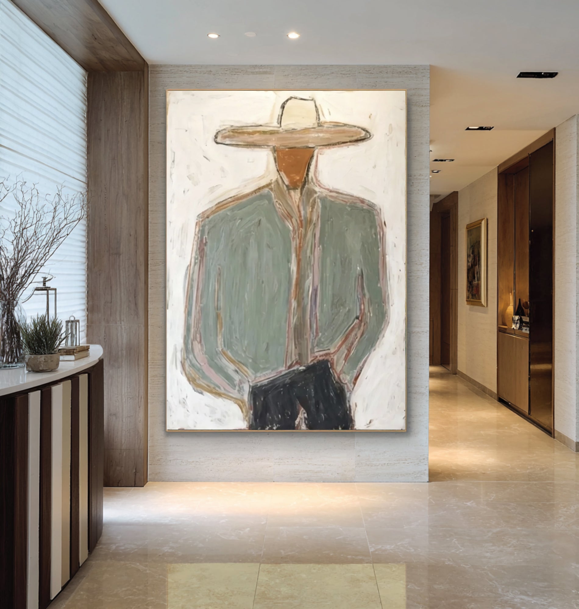 Oversized Modern Cowboy Canvas Art Contemporary Western Painting