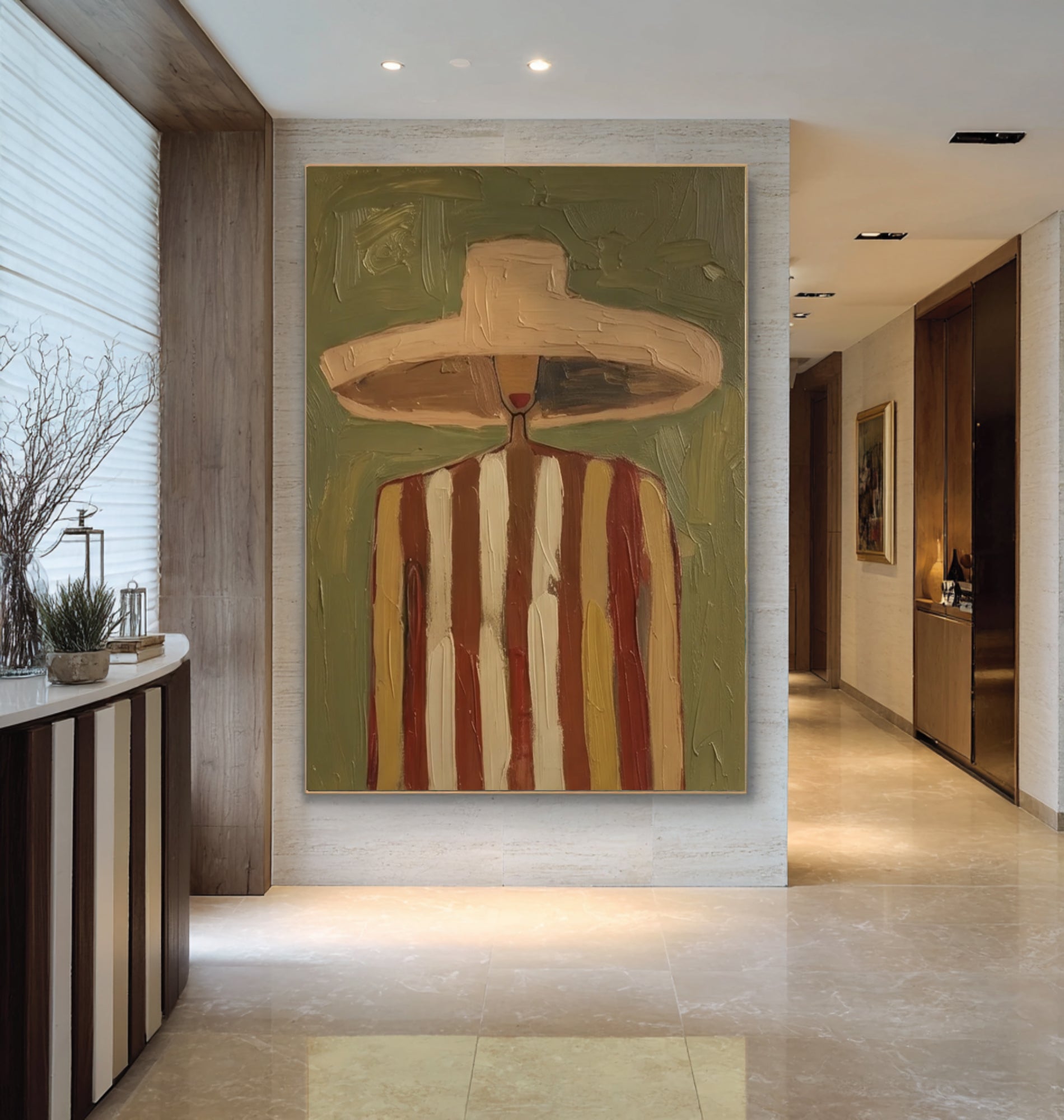 Large Abstract Fashion Portrait Painting Contemporary Figurative Wall Art