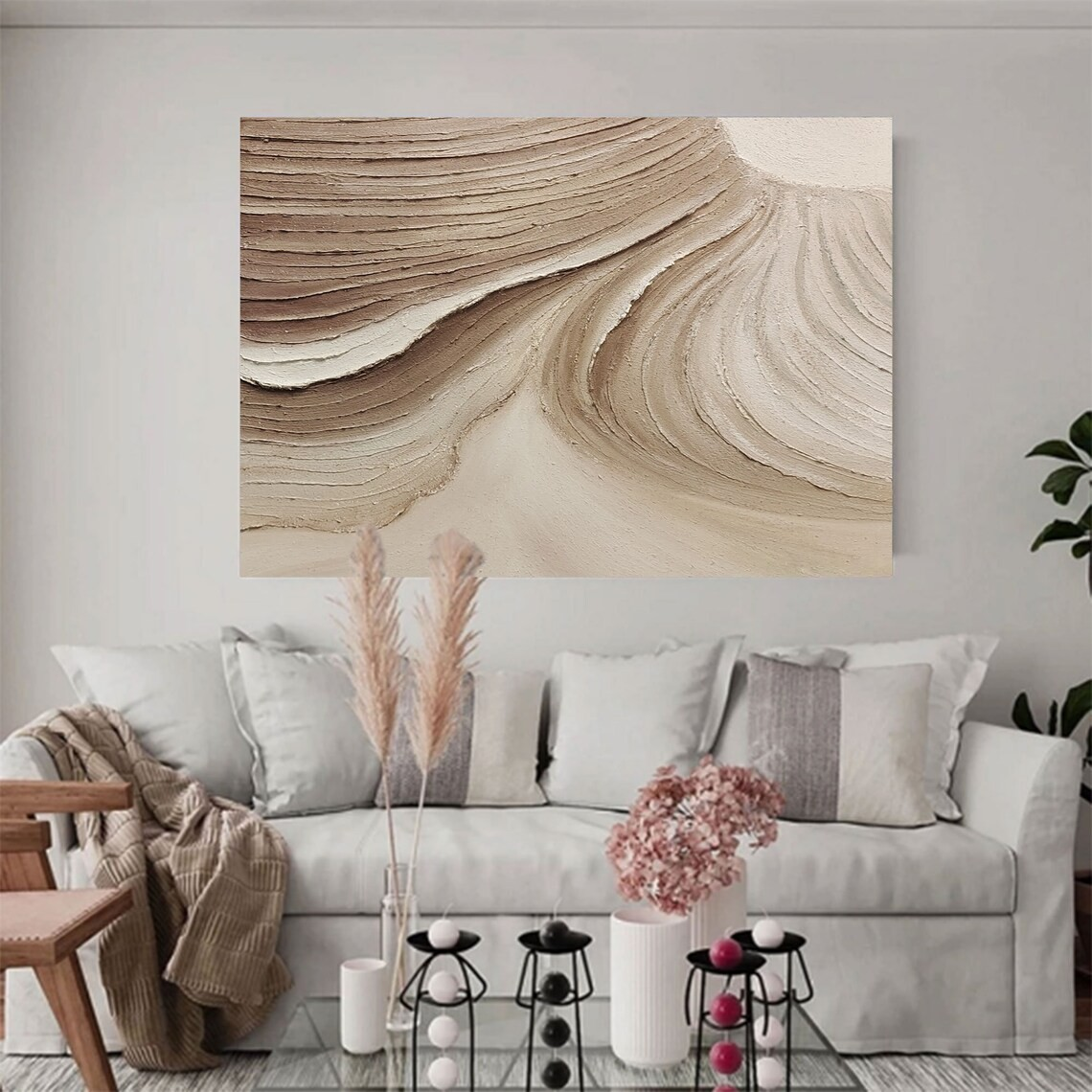 Beige Relief Art, Modern Textured Canvas, Minimalist Design #BGA 101