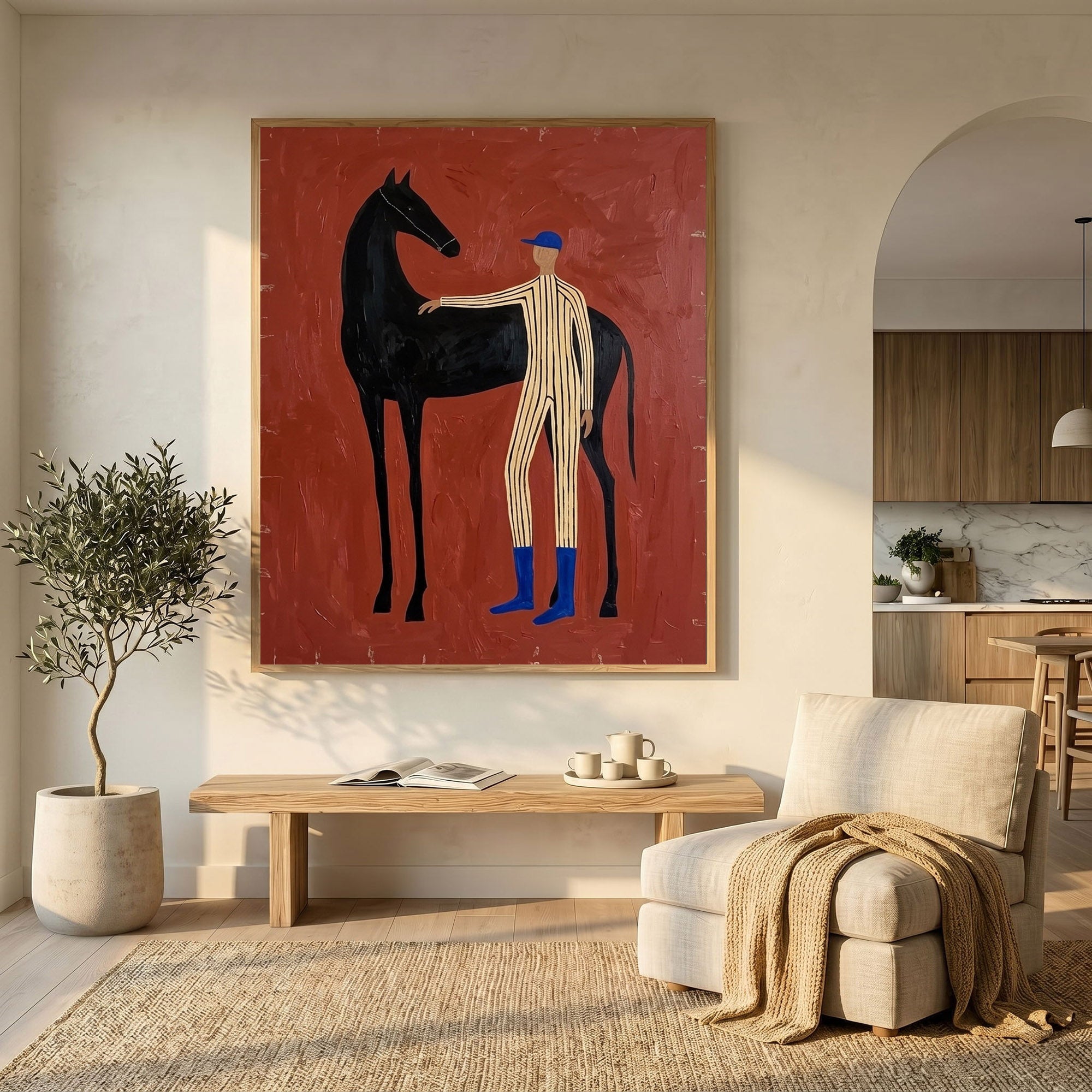 Large Cowboy Horse Wall Art Contemporary Western Figurative Painting