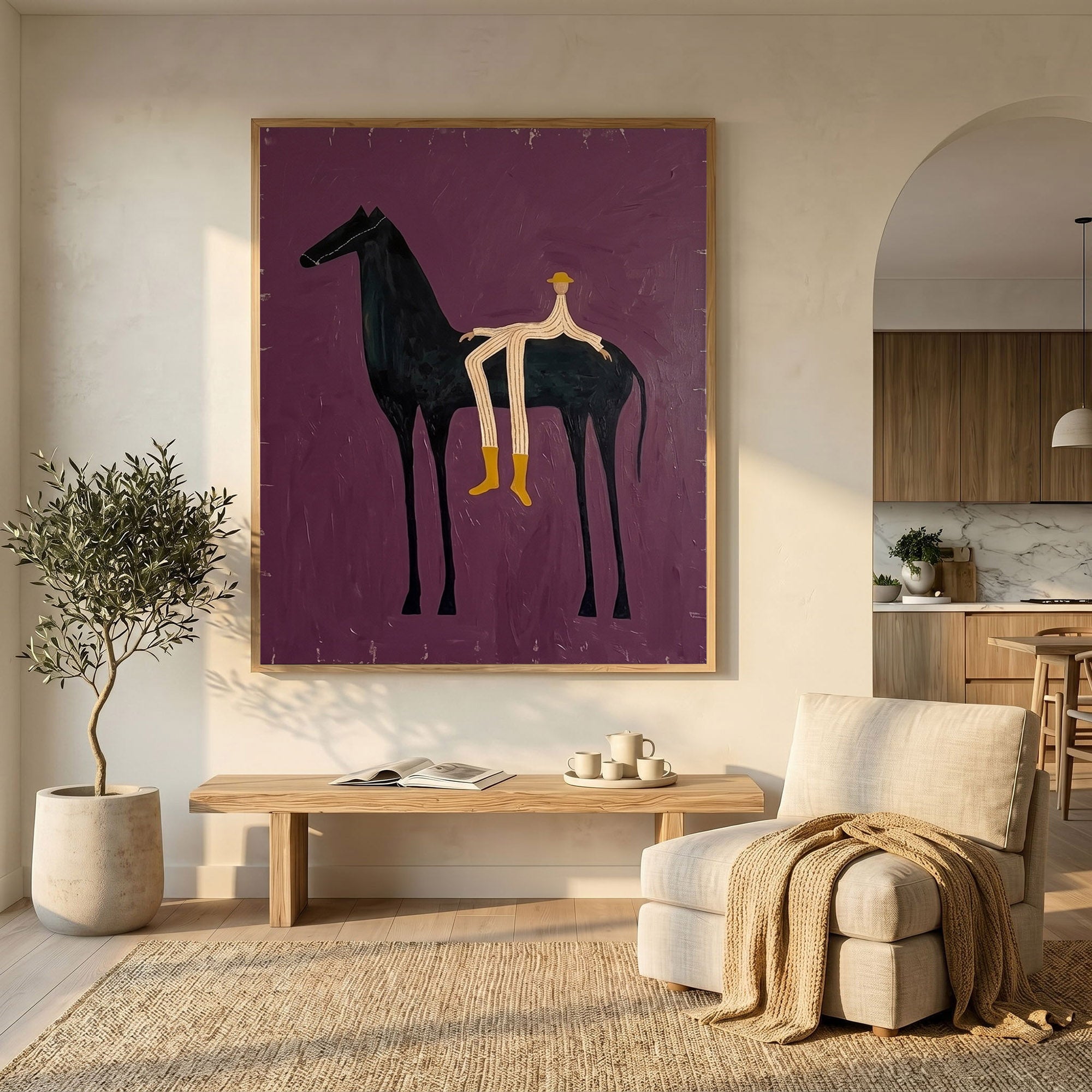 Large Cowboy Horse Wall Art Contemporary Western Figurative Painting