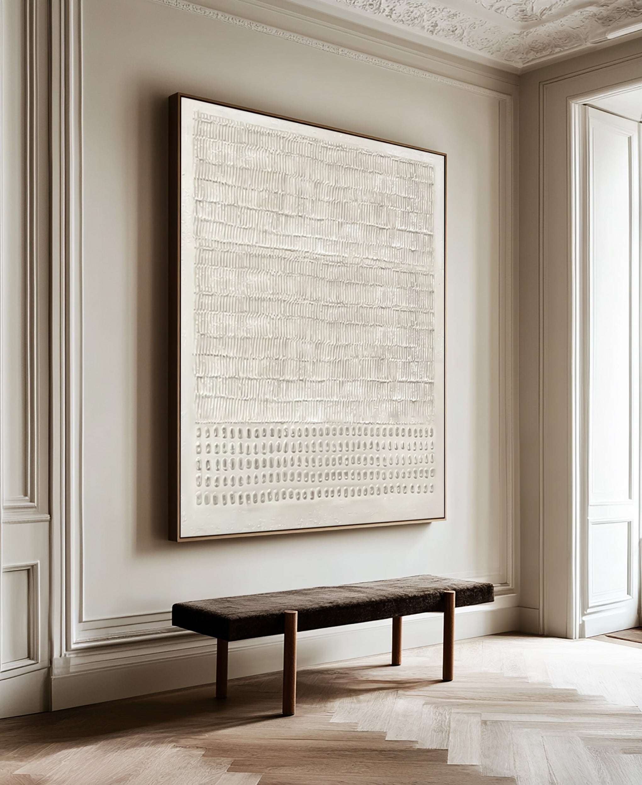 Minimalist Textured Canvas Home Decor Large Vertical #WG 043