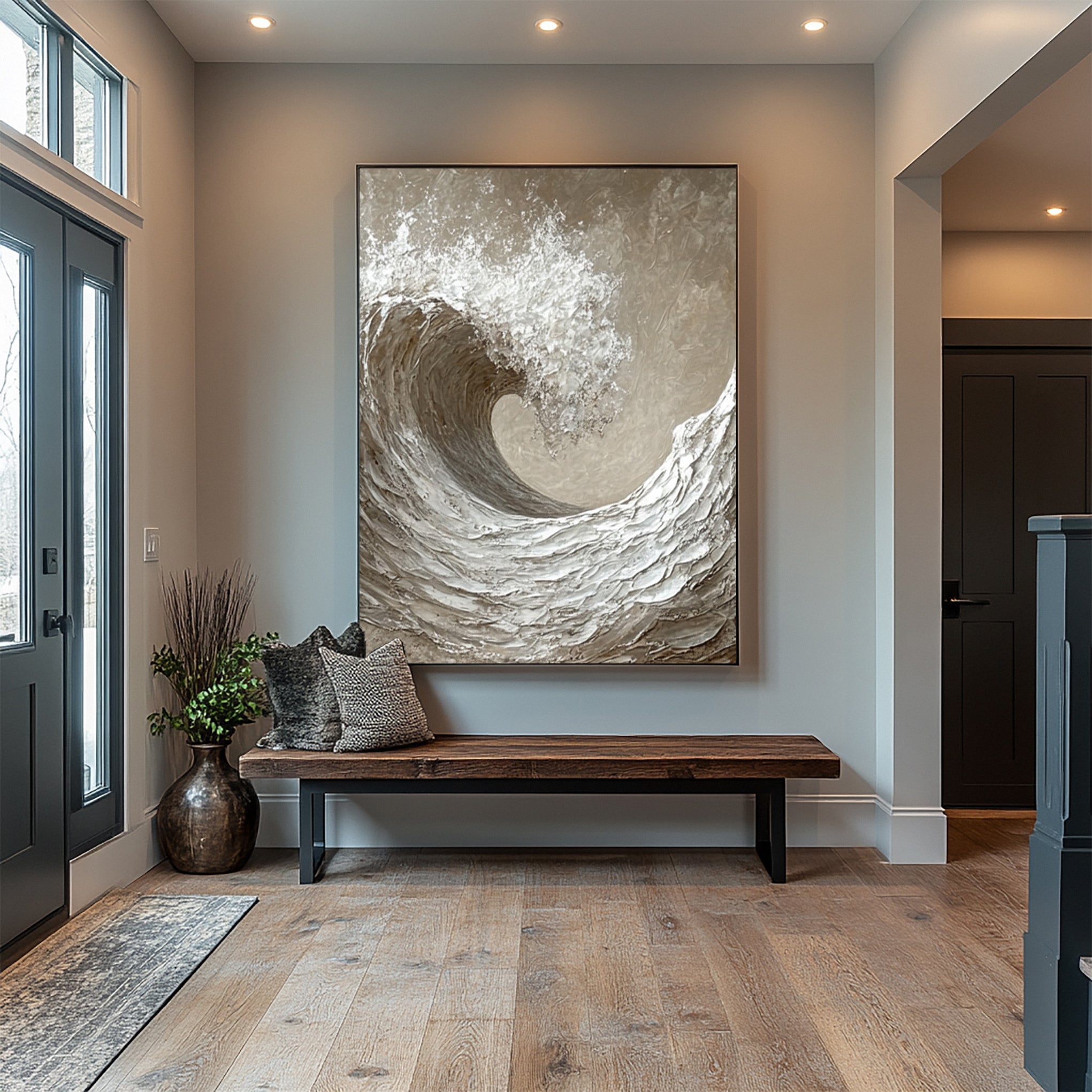 Sculpted Fury: Abstract Wave with Tactile Depth #BGA 242