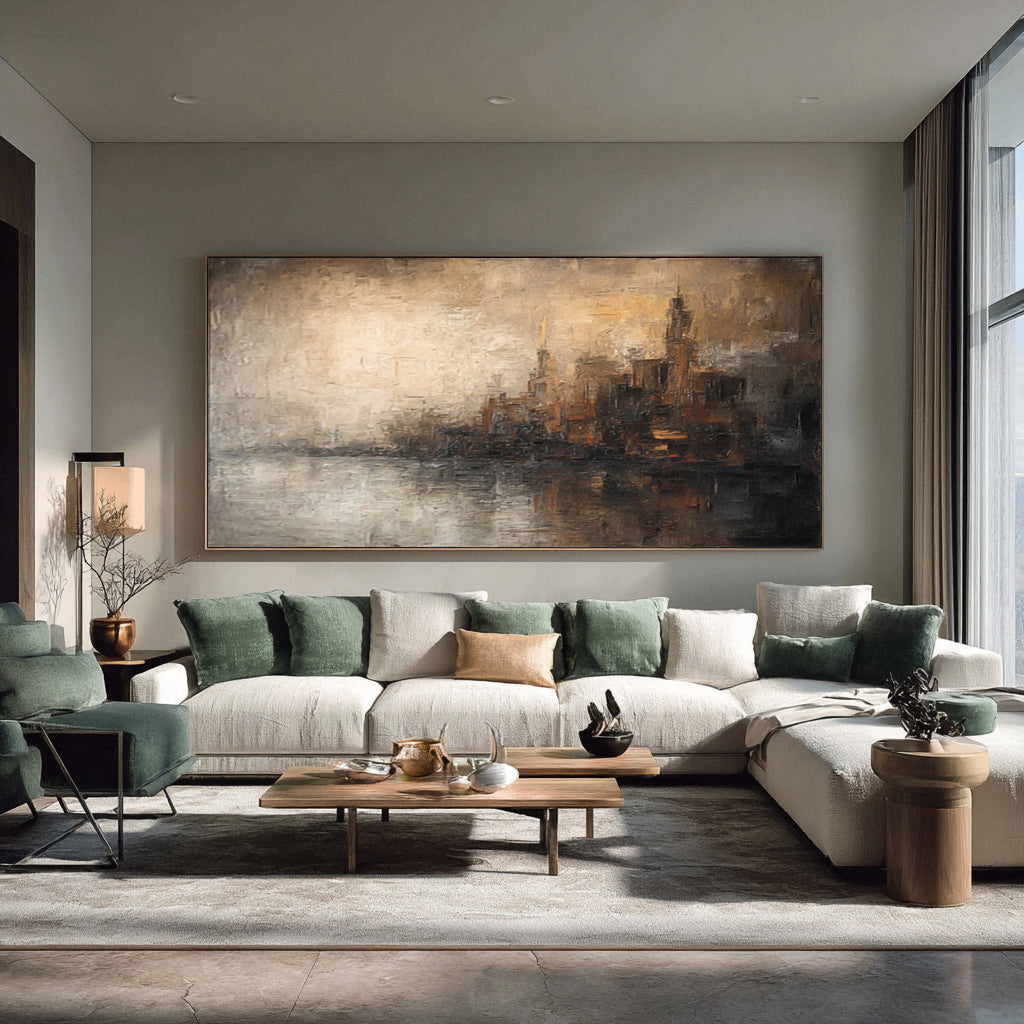 Panoramic City Skyline Art Modern Wall Decor #WG 018