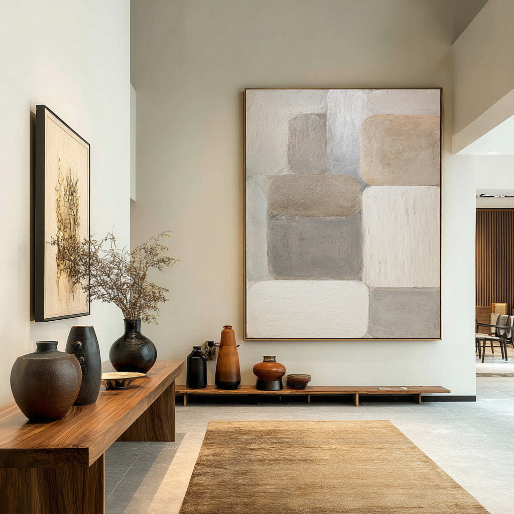 Neutral Japandi Abstract Wall Art Canvas  #WG 015