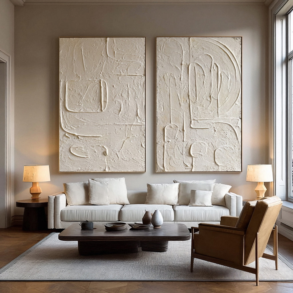 Modern Organic Abstract Wall Art Duo  #WG 012